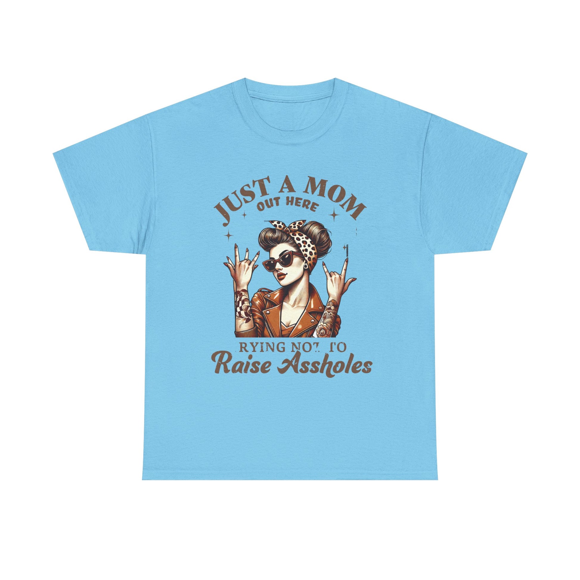 Just a Mom Heavy Cotton Tee - Funny Mom Shirt - GULLYDESIGN