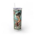 Vintage Floral Mama Skinny Tumbler with Straw | 20oz Stylish Drinkware for Moms - GULLYDESIGN