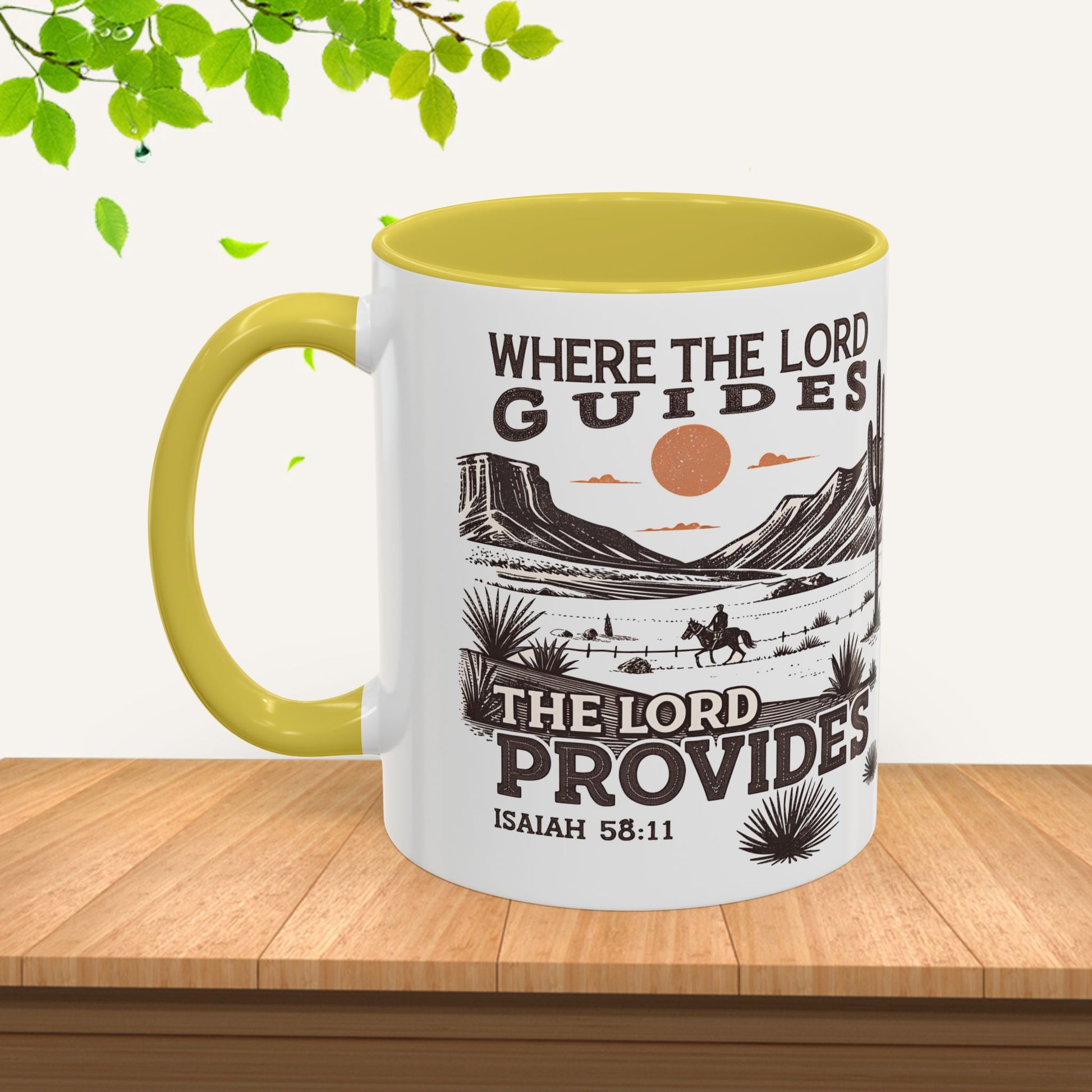 Inspirational Desert Scene Mug - 11oz & 15oz Colorful Coffee Cup for Faith & Encouragement - GULLYDESIGN