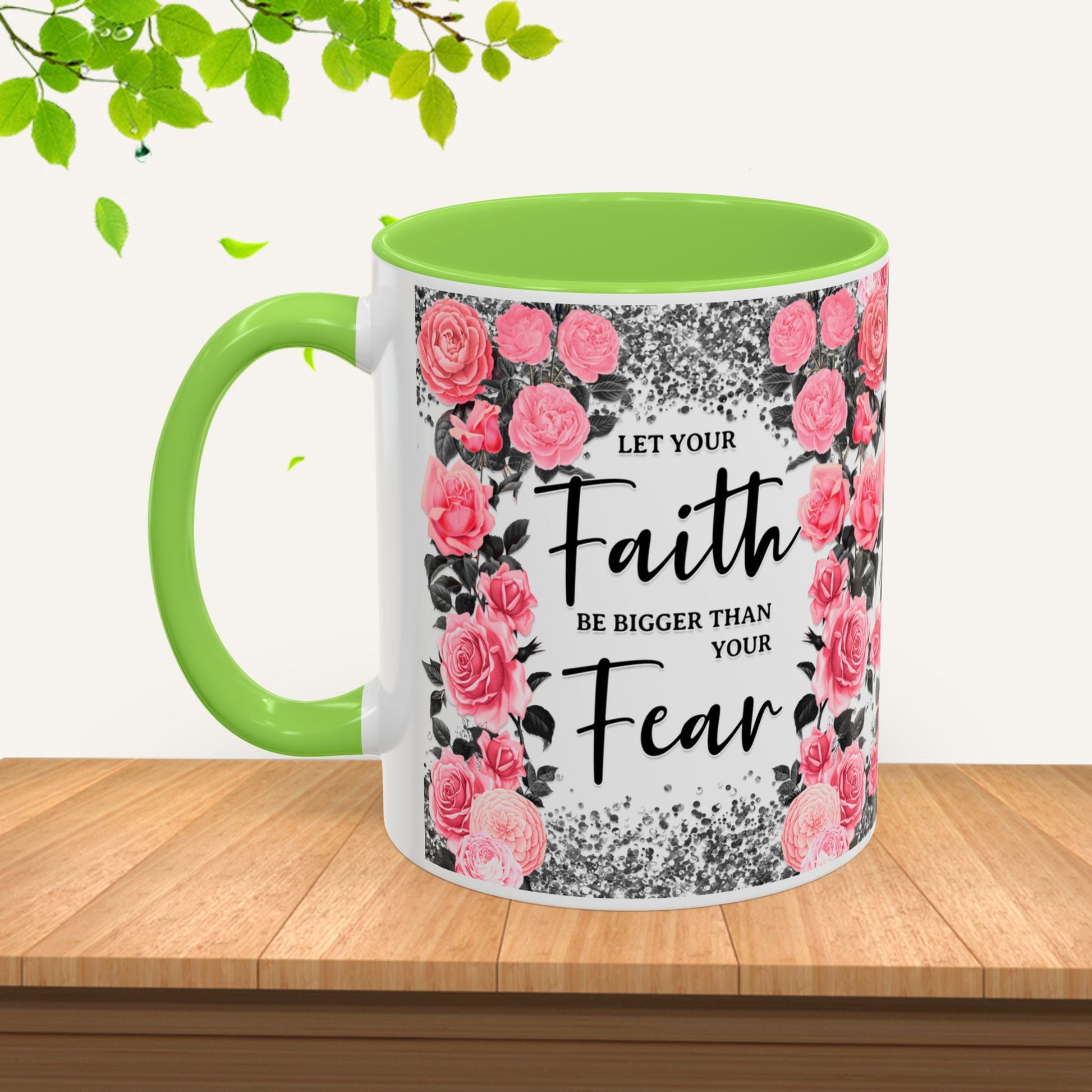 Colorful Floral Faith Mugs - Inspirational Coffee Cups for Home & Gifts - GULLYDESIGN