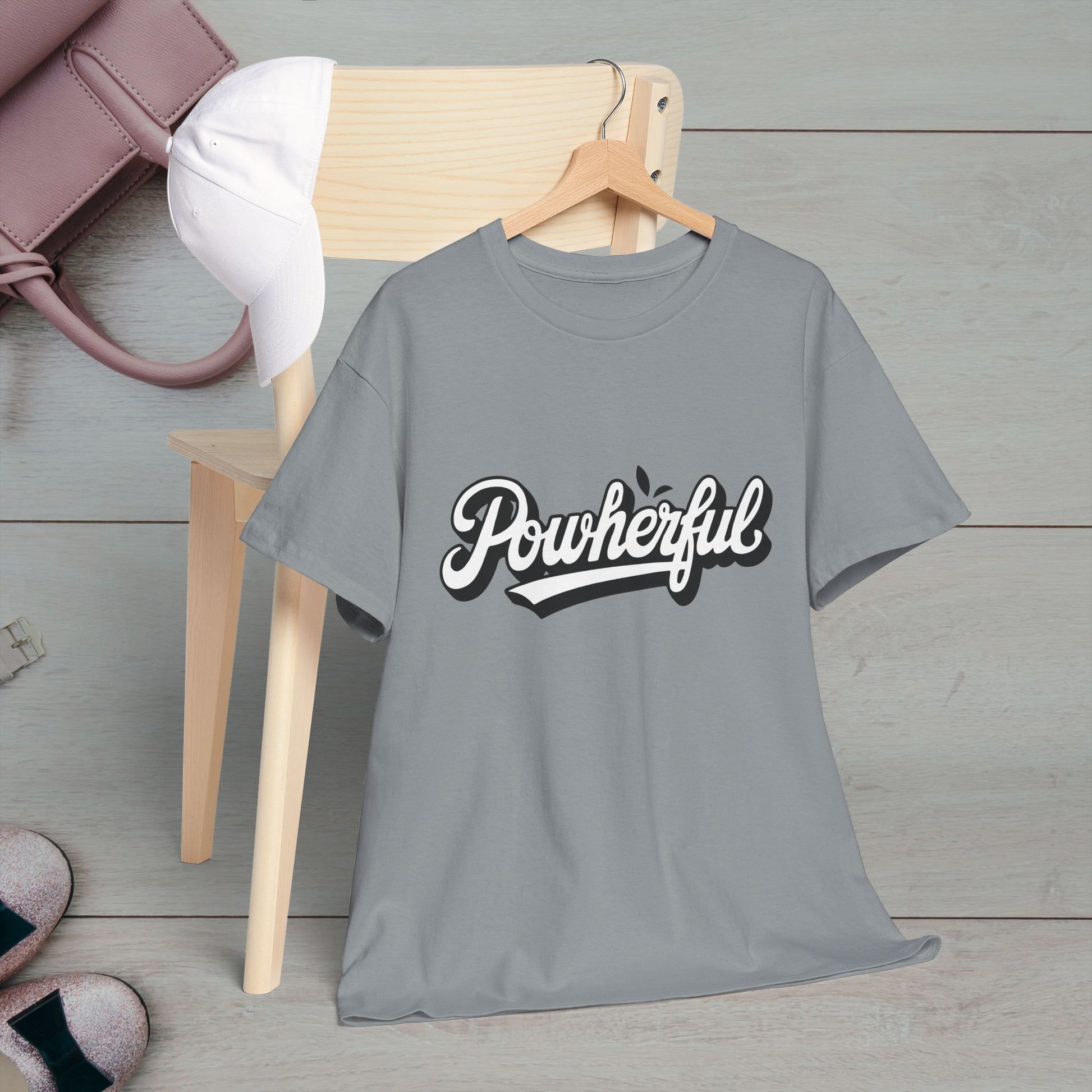 Unisex Heavy Cotton Tee - 'Powerful' Graphic Tee for Empowerment and Self-Expression - GULLYDESIGN