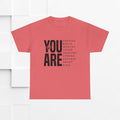 You Are Enough Unisex Heavy Cotton Tee | Inspirational Graphic Tee for Self-Love and Positivity - GULLYDESIGN