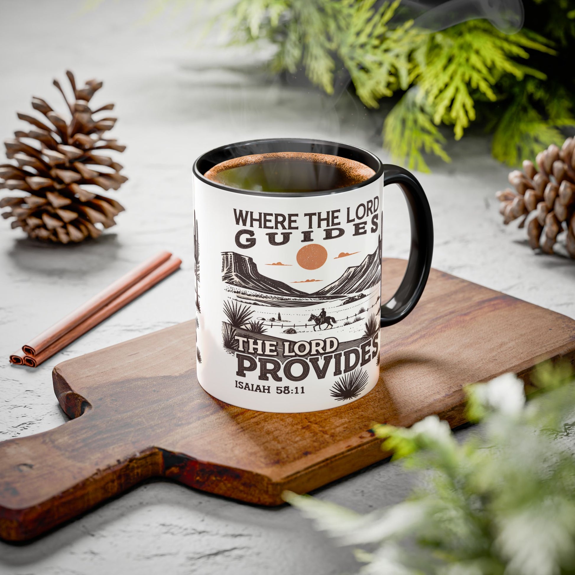 Inspirational Desert Scene Mug - 11oz & 15oz Colorful Coffee Cup for Faith & Encouragement - GULLYDESIGN