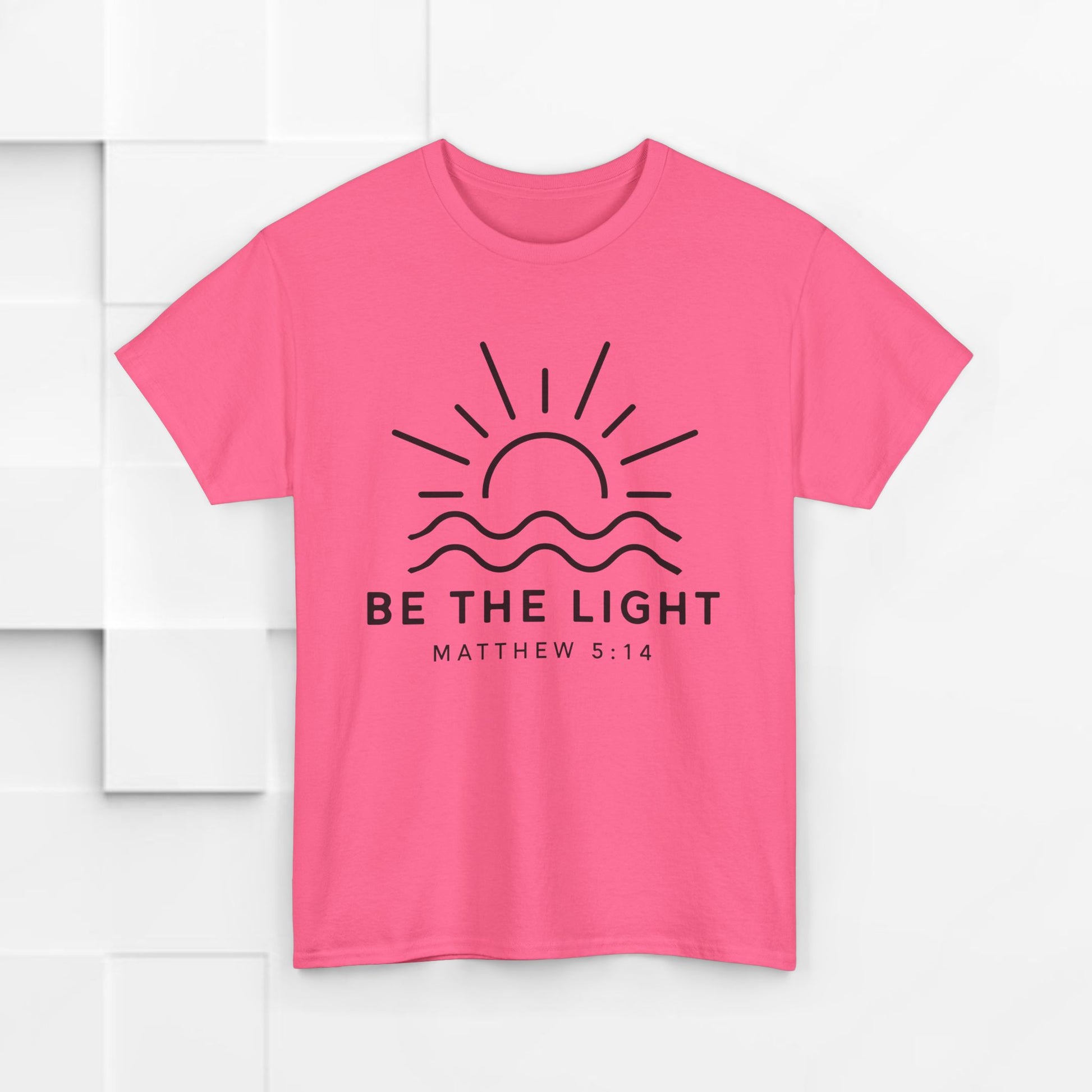 Inspirational Unisex Heavy Cotton Tee - 'Be The Light' Matthew 5:14 - GULLYDESIGN