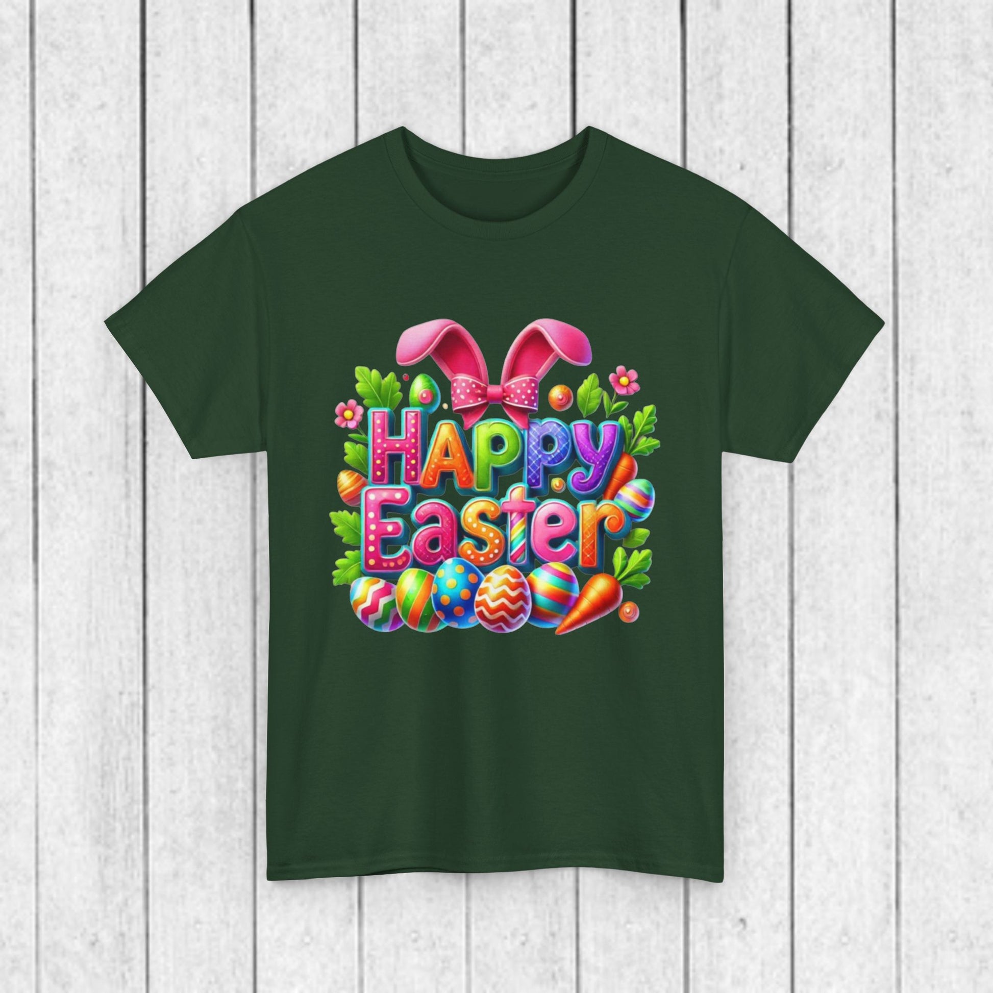Happy Easter Unisex Heavy Cotton Tee - Fun & Festive Spring Shirt - GULLYDESIGN