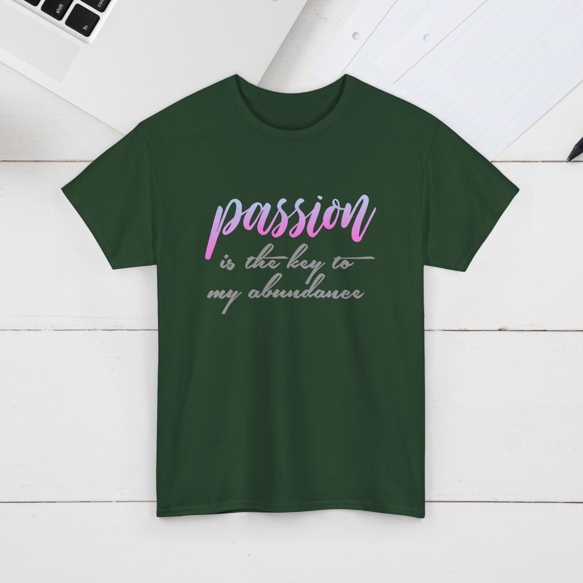 Passion is the Key Unisex Heavy Cotton Tee - Motivational T-Shirt for Inspiration and Abundance - GULLYDESIGN