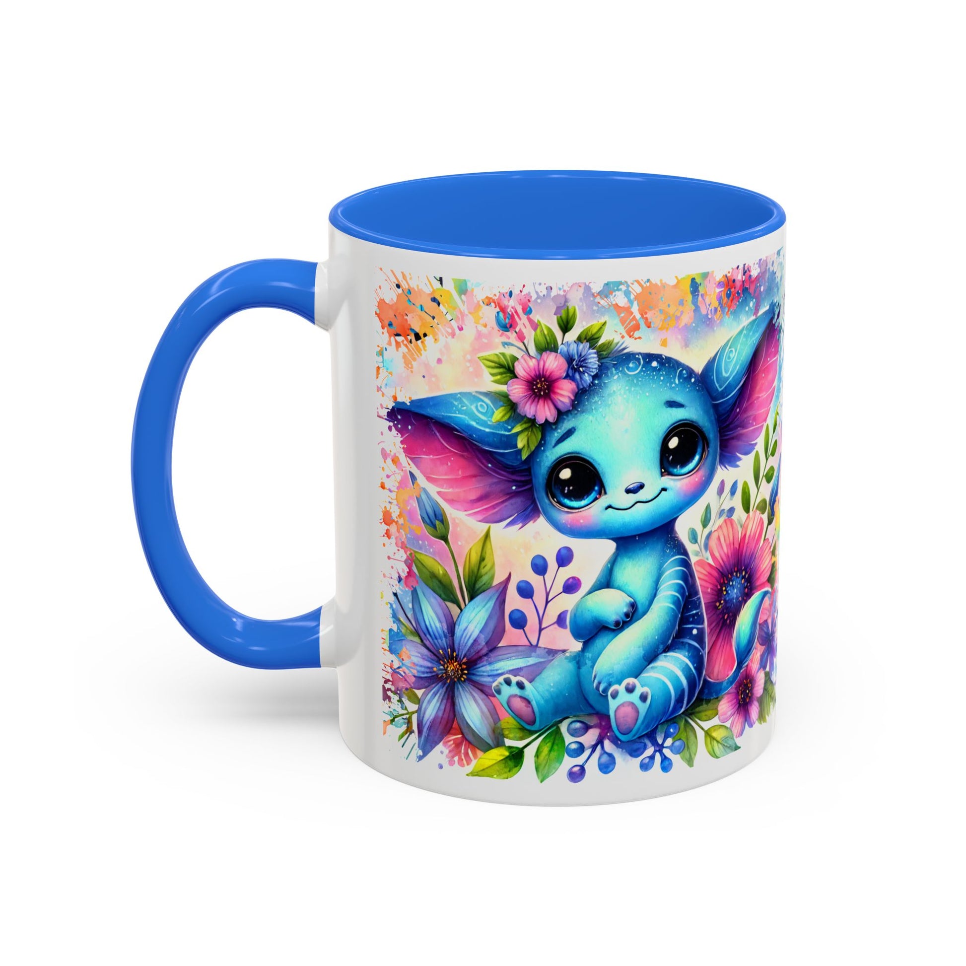 Colorful Floral Character Mug - Cute 11oz/15oz Coffee Mug for Nature Lovers - GULLYDESIGN