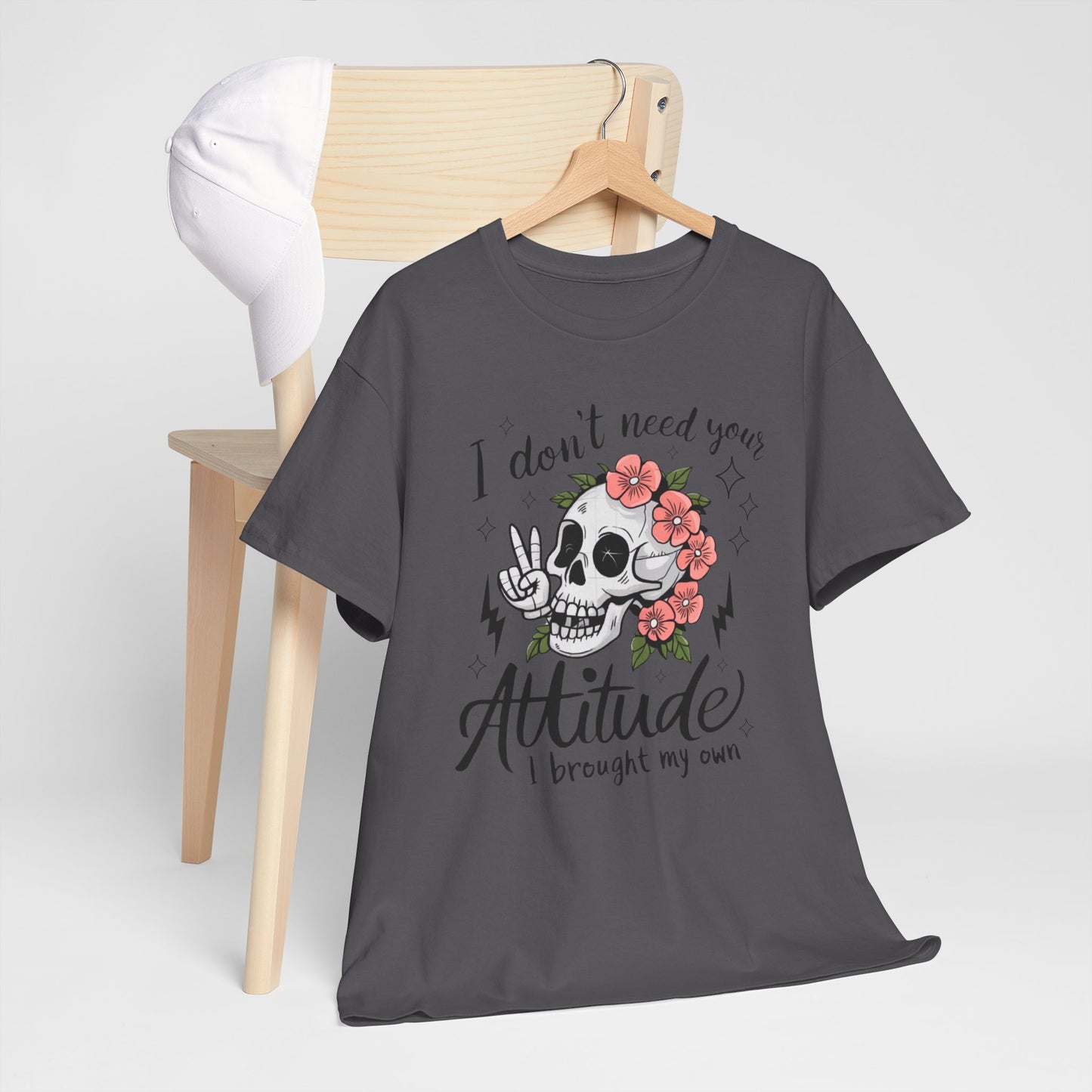 Rebellious Skull Attitude Unisex Heavy Cotton Tee