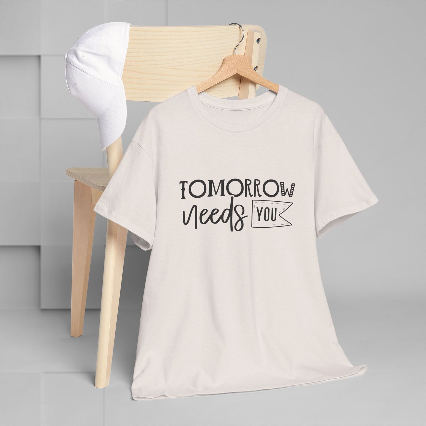 Inspirational Unisex Heavy Cotton Tee - 'Tomorrow Needs You'