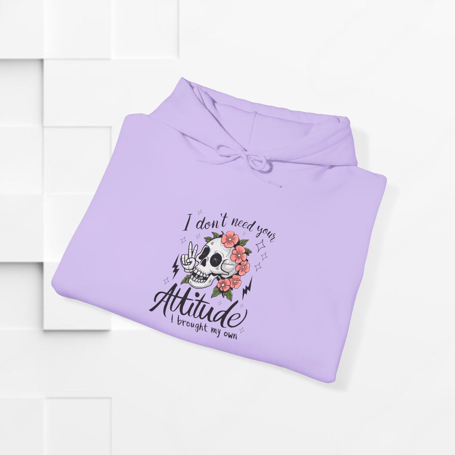 Attitude Floral Hoodie - Unisex Heavy Blend™ Sweatshirt