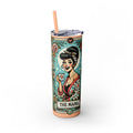 Vintage Floral Mama Skinny Tumbler with Straw | 20oz Stylish Drinkware for Moms - GULLYDESIGN