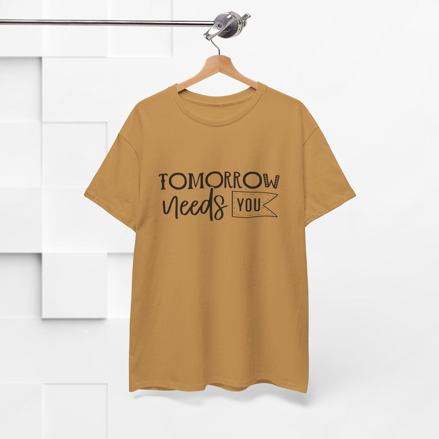 Inspirational Unisex Heavy Cotton Tee - 'Tomorrow Needs You'