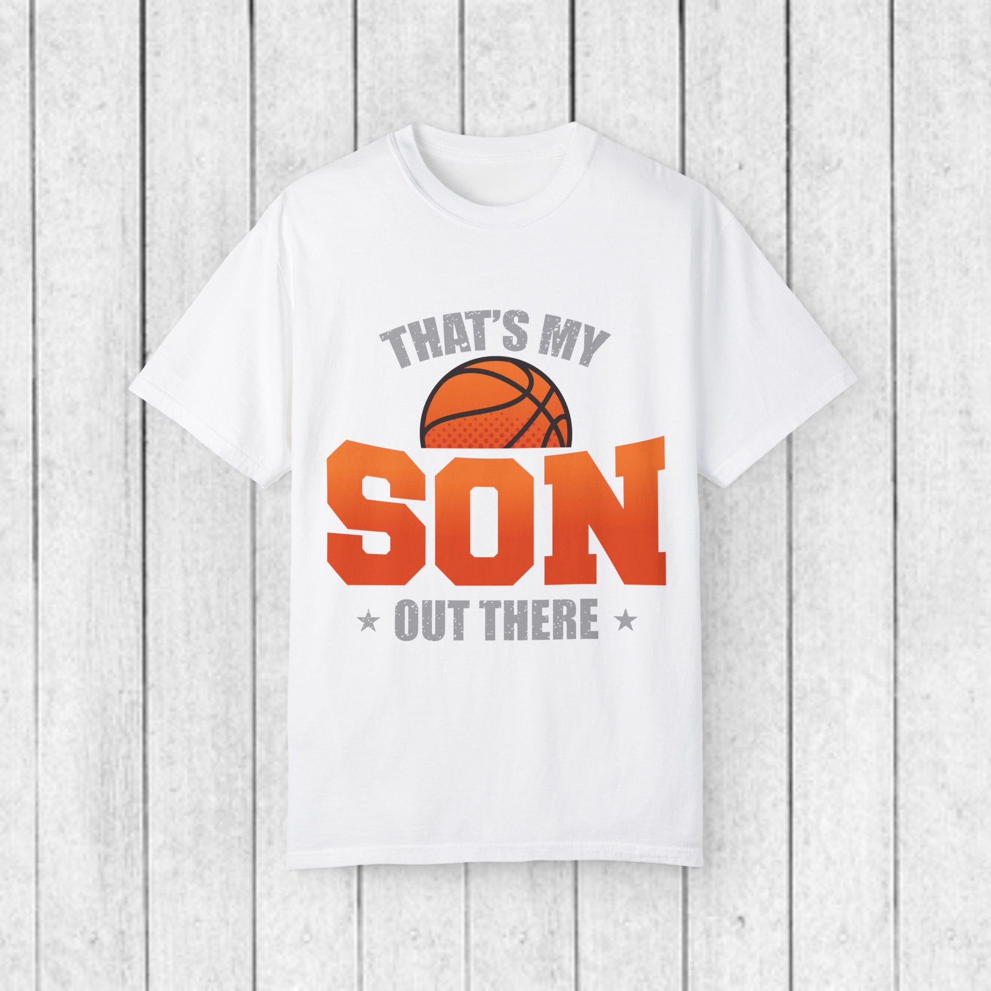 That's My Son Basketball T-Shirt - Unisex Garment-Dyed Tee for Proud Parents - GULLYDESIGN