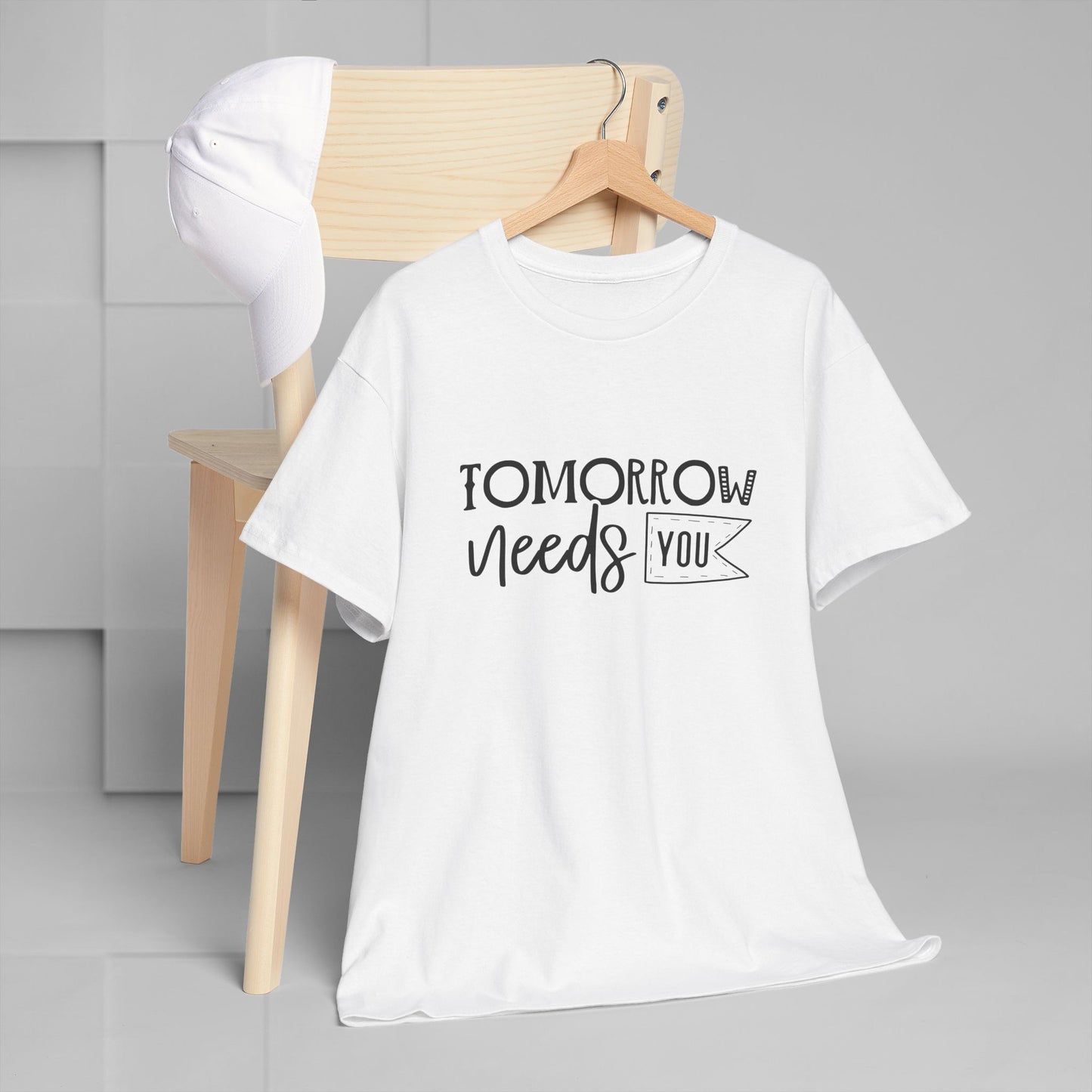Inspirational Unisex Heavy Cotton Tee - 'Tomorrow Needs You'