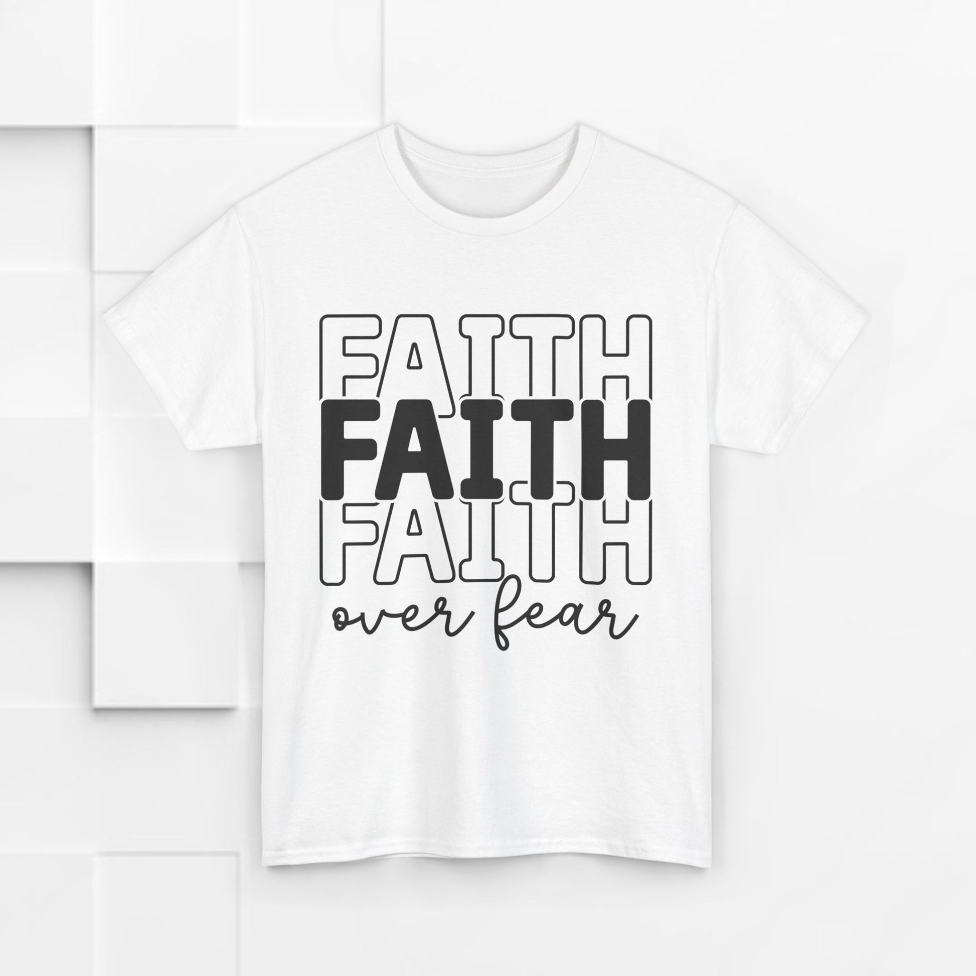Faith Over Fear Unisex Heavy Cotton Tee - Inspirational T-Shirt - GULLYDESIGN