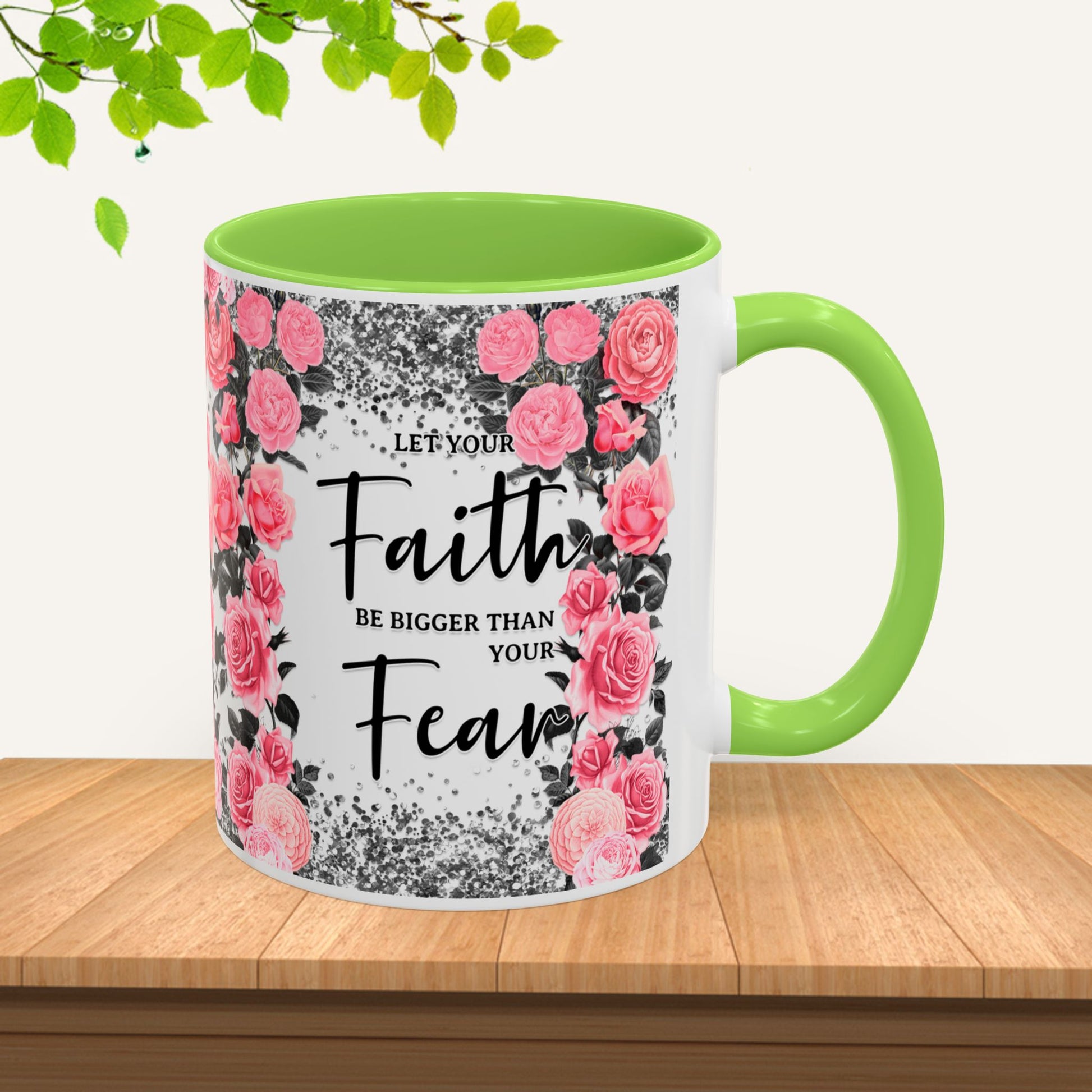 Colorful Floral Faith Mugs - Inspirational Coffee Cups for Home & Gifts - GULLYDESIGN