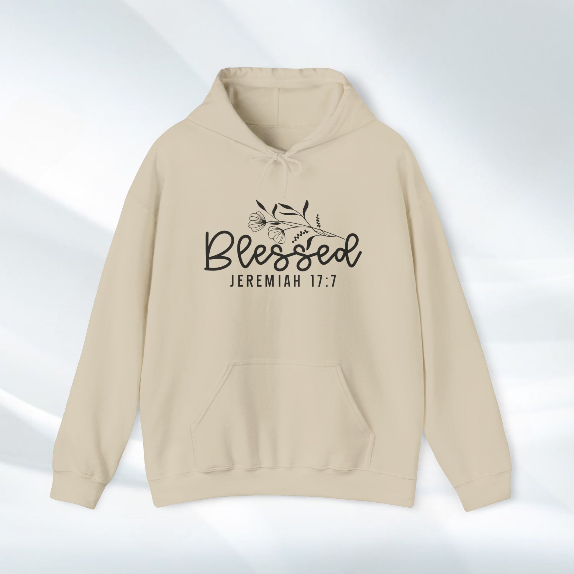 Blessed Hooded Sweatshirt | Jeremiah 17:7 | Cozy Unisex Sweatshirt for Faith & Inspiration - GULLYDESIGN