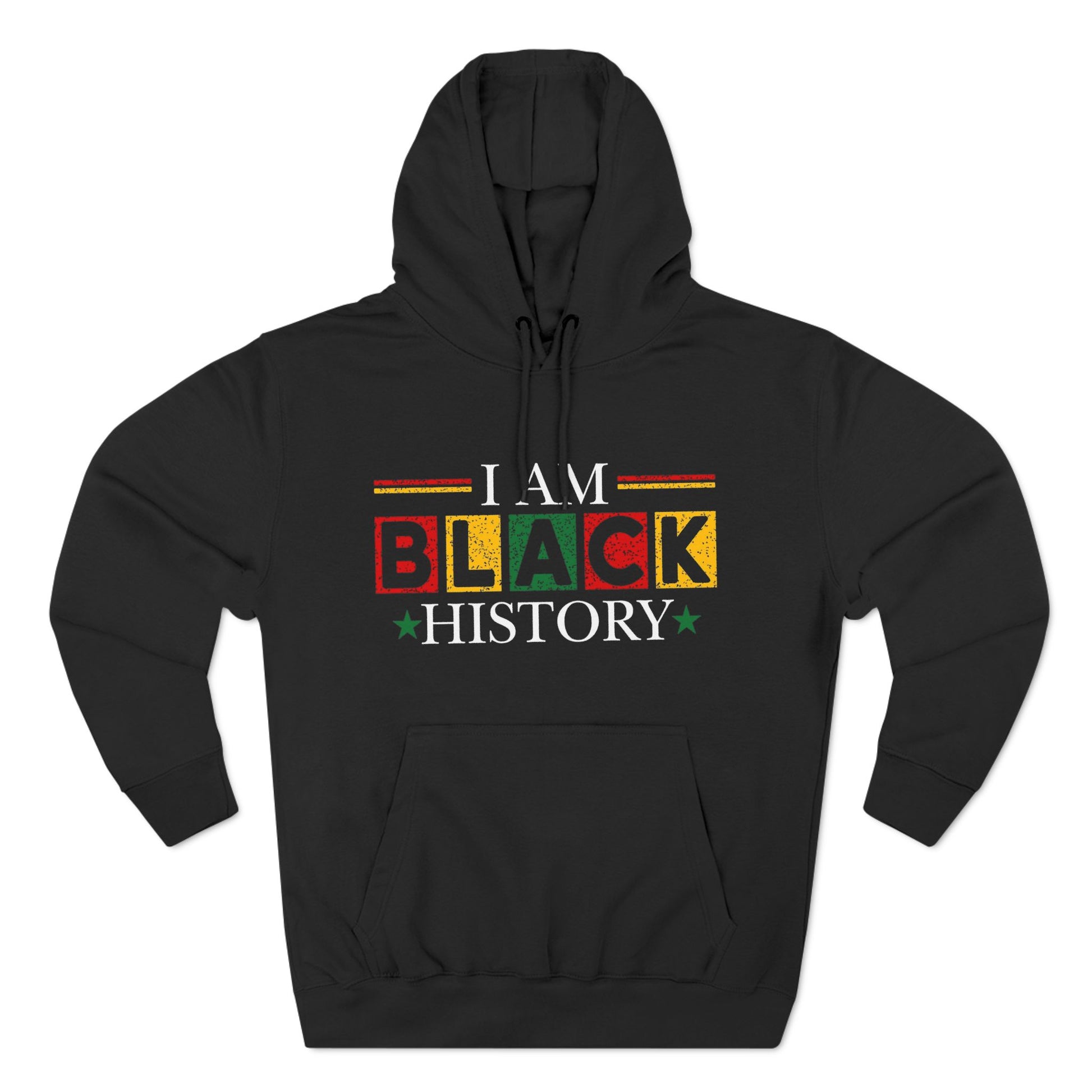 Black History Three-Panel Fleece Hoodie - Celebrate Identity & Culture - GULLYDESIGN