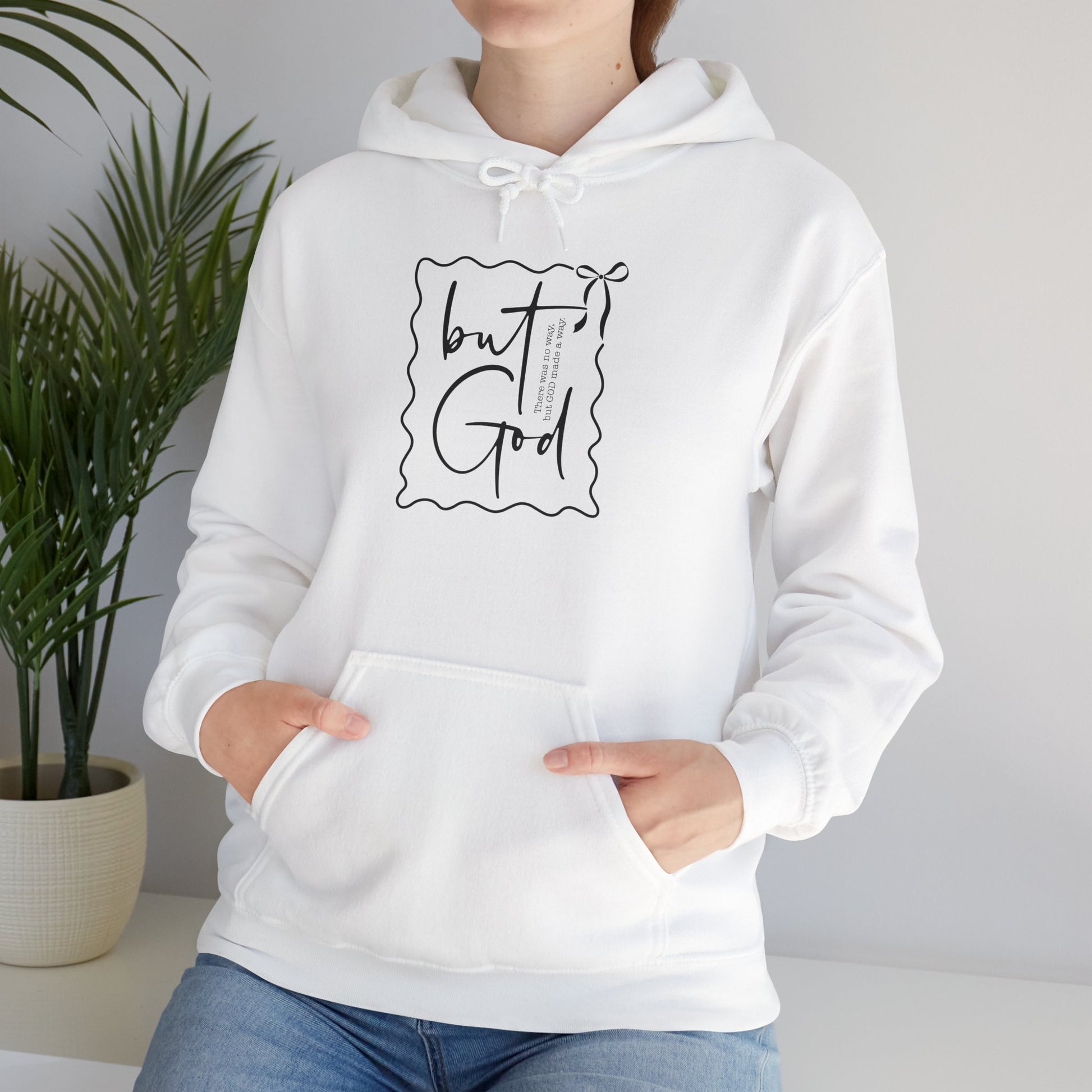 Inspirational Unisex Heavy Blend Hoodie - "but God" Design - GULLYDESIGN