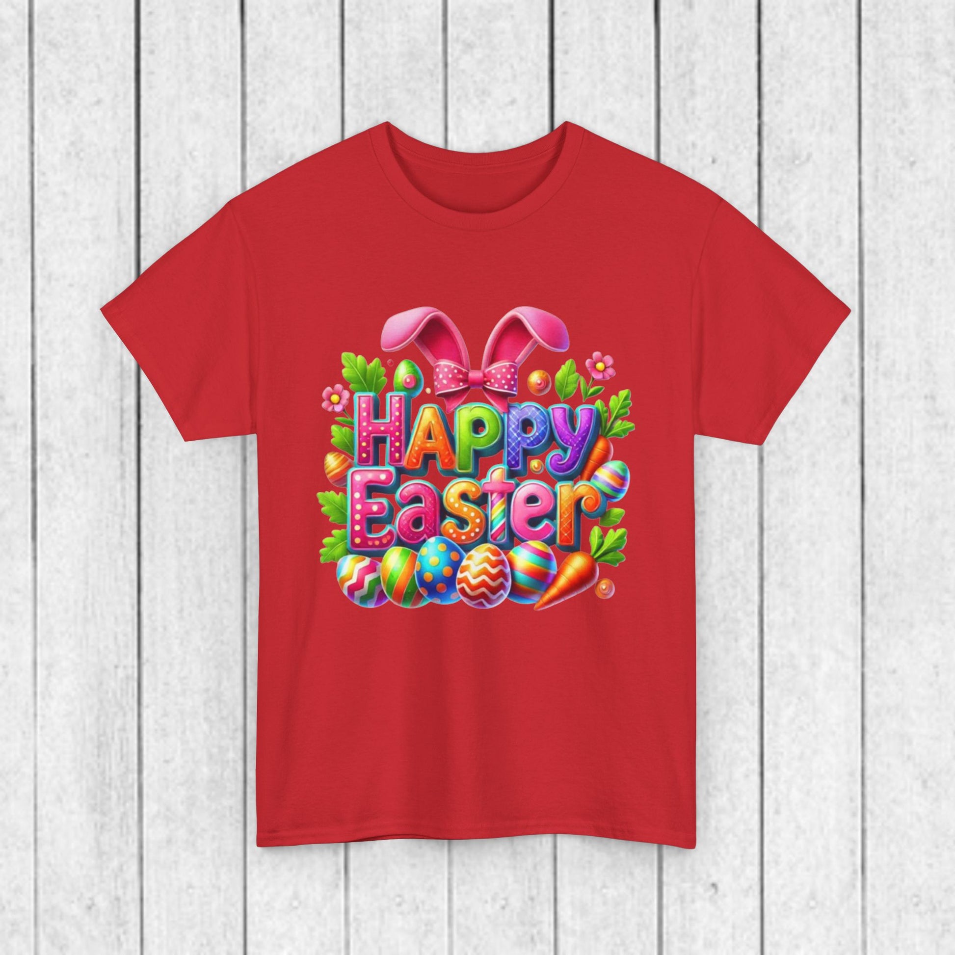 Happy Easter Unisex Heavy Cotton Tee - Fun & Festive Spring Shirt - GULLYDESIGN