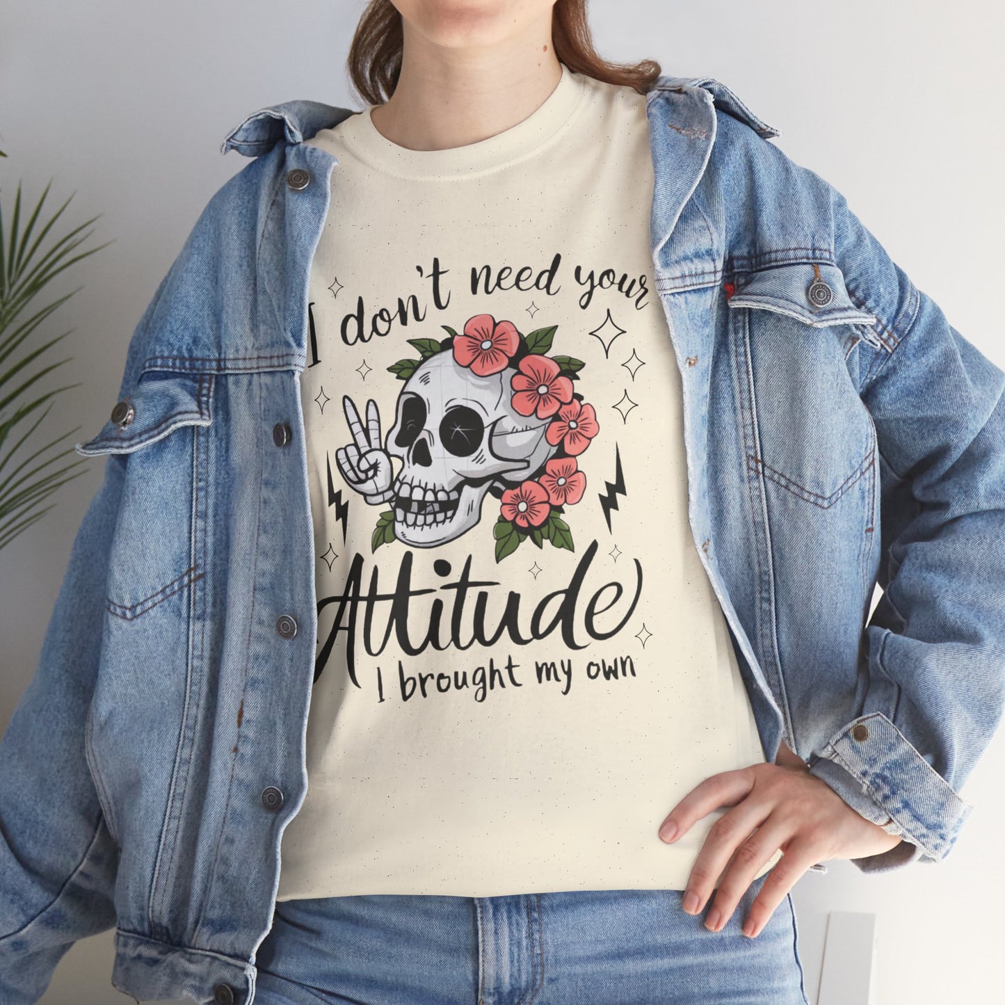 Rebellious Skull Attitude Unisex Heavy Cotton Tee