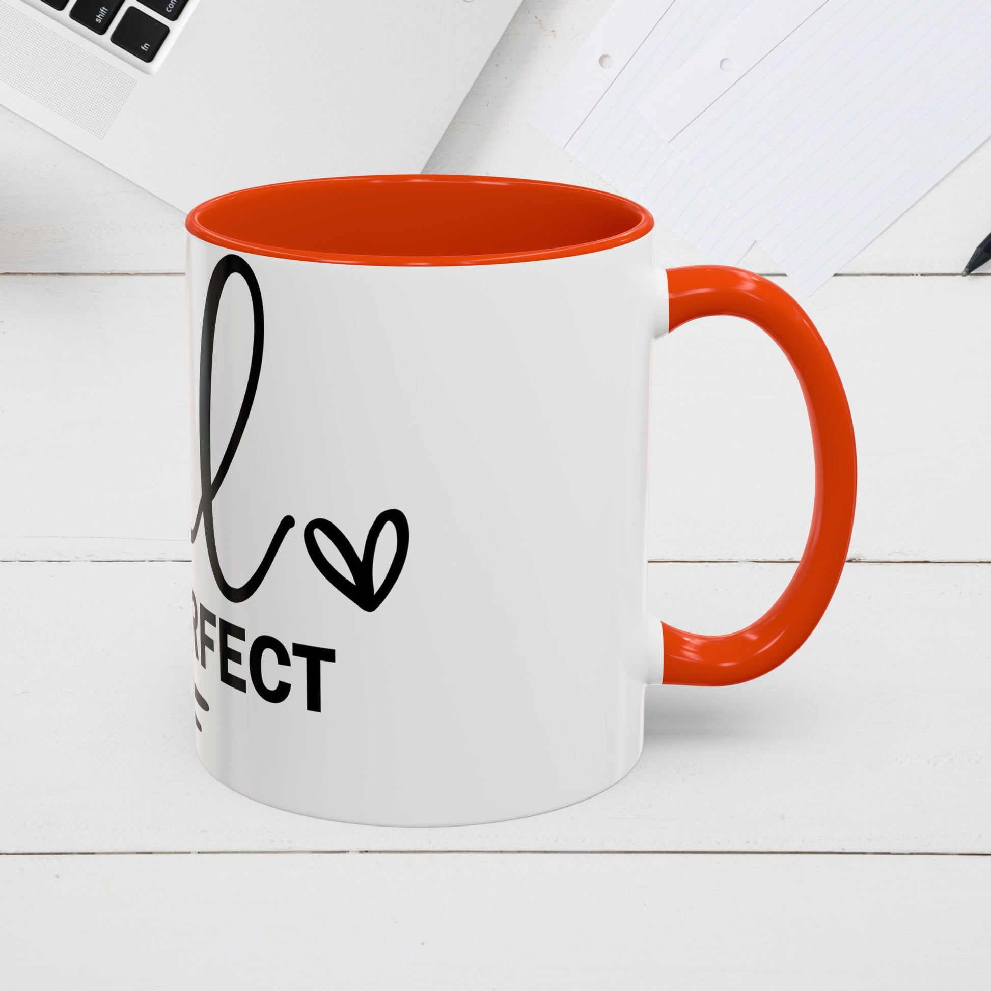 Inspirational Coffee Mug - "Be Real Not Perfect" - Colorful 11oz & 15oz Designs - GULLYDESIGN