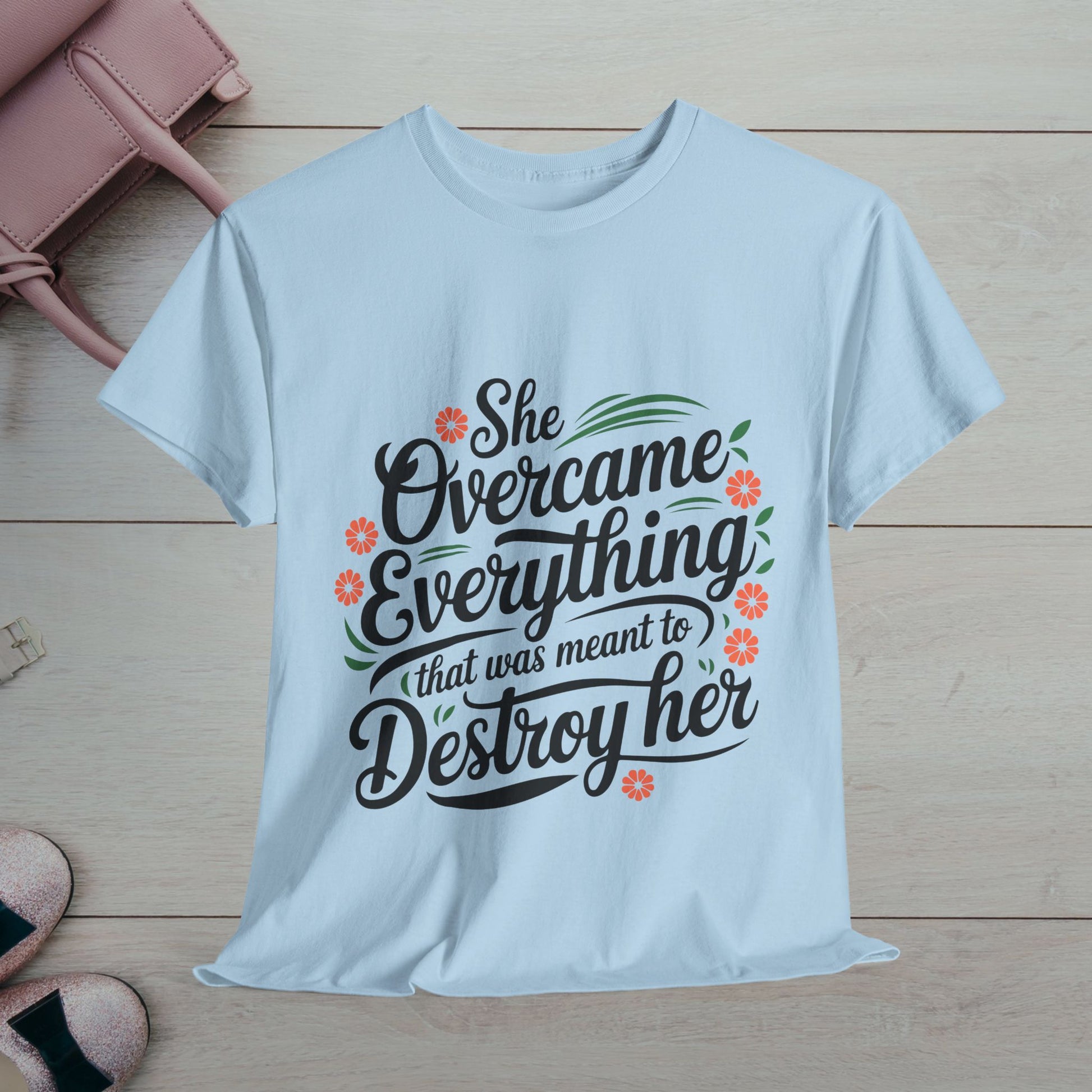 Empowering Women's Quote Unisex Heavy Cotton Tee - 'She Overcame Everything' - GULLYDESIGN
