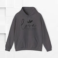 Inspirational Love Sweatshirt - Unisex Heavy Blend™ Hoodie with 1 Corinthians 13:8 - GULLYDESIGN