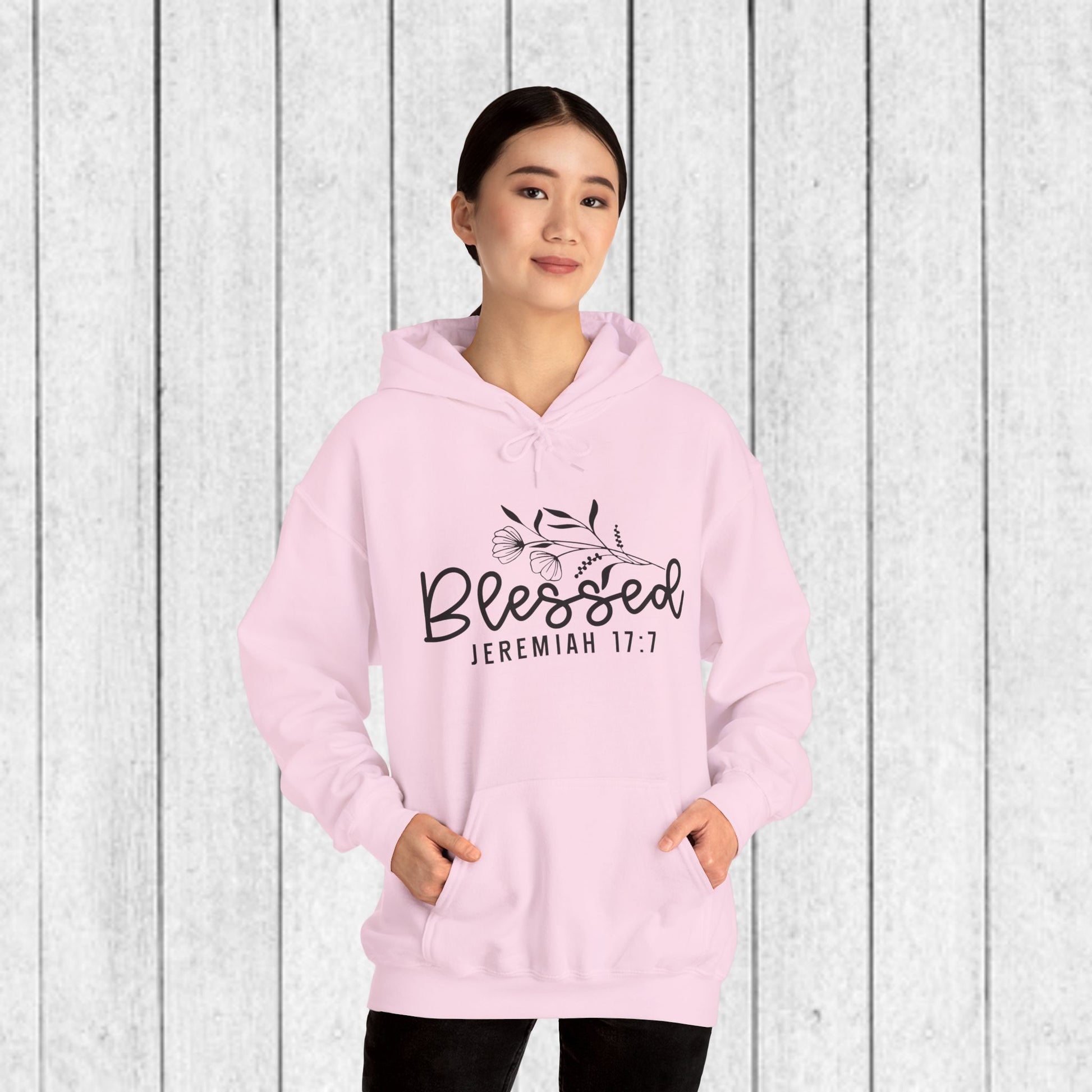 Blessed Hooded Sweatshirt | Jeremiah 17:7 | Cozy Unisex Sweatshirt for Faith & Inspiration - GULLYDESIGN