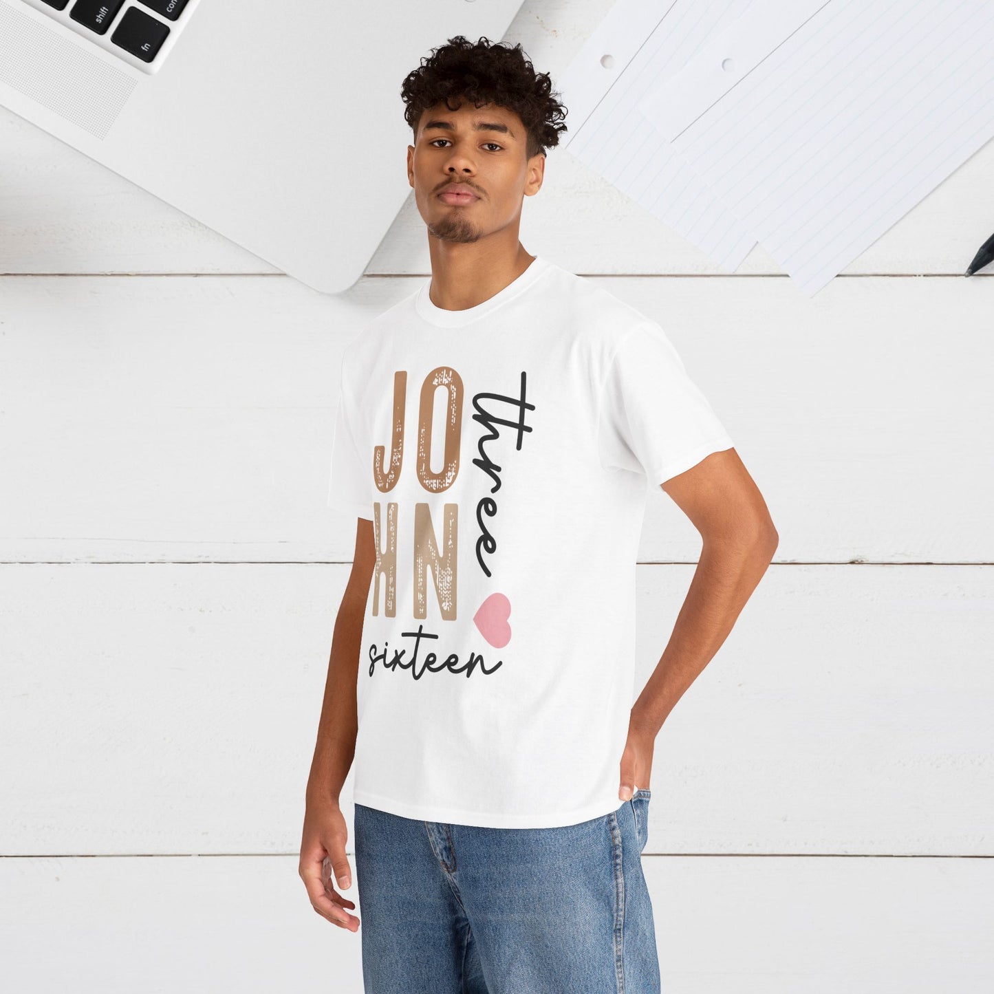 Personalized Unisex Heavy Cotton Tee - Custom Name & Age Design