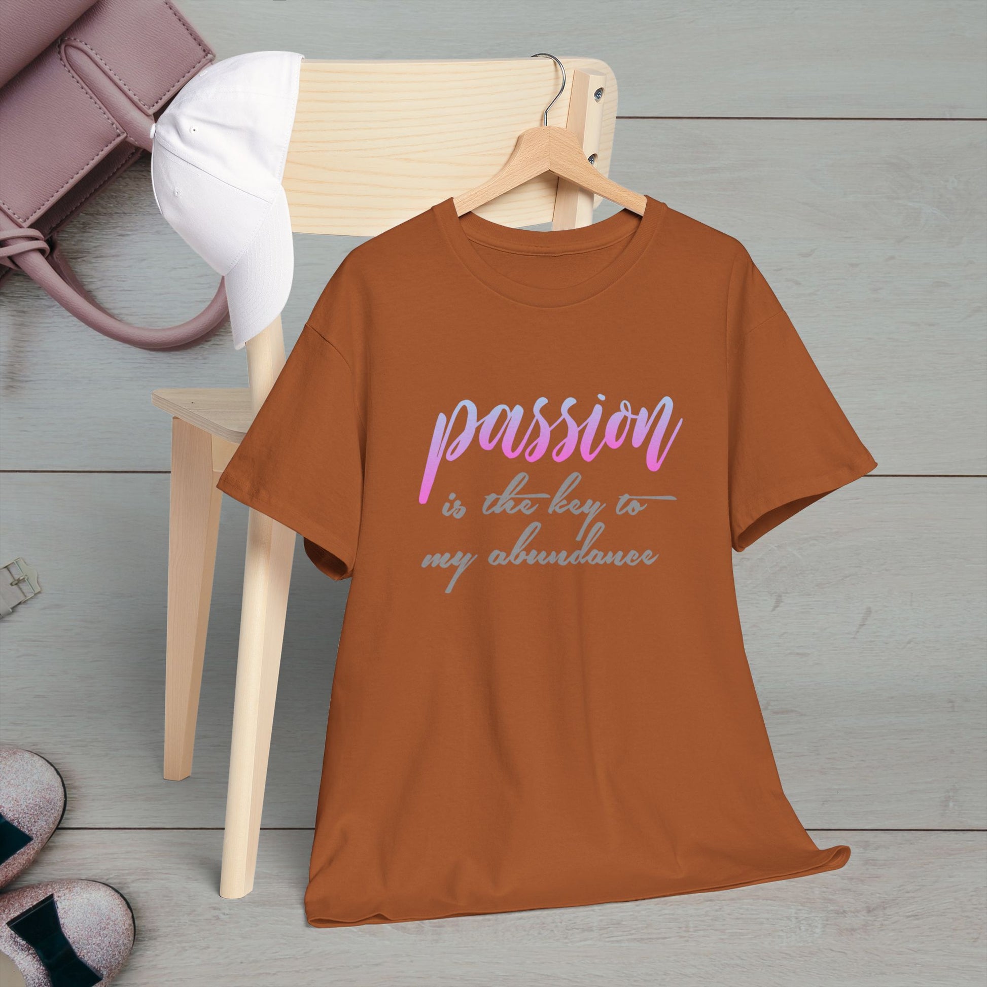 Passion is the Key Unisex Heavy Cotton Tee - Motivational T-Shirt for Inspiration and Abundance - GULLYDESIGN