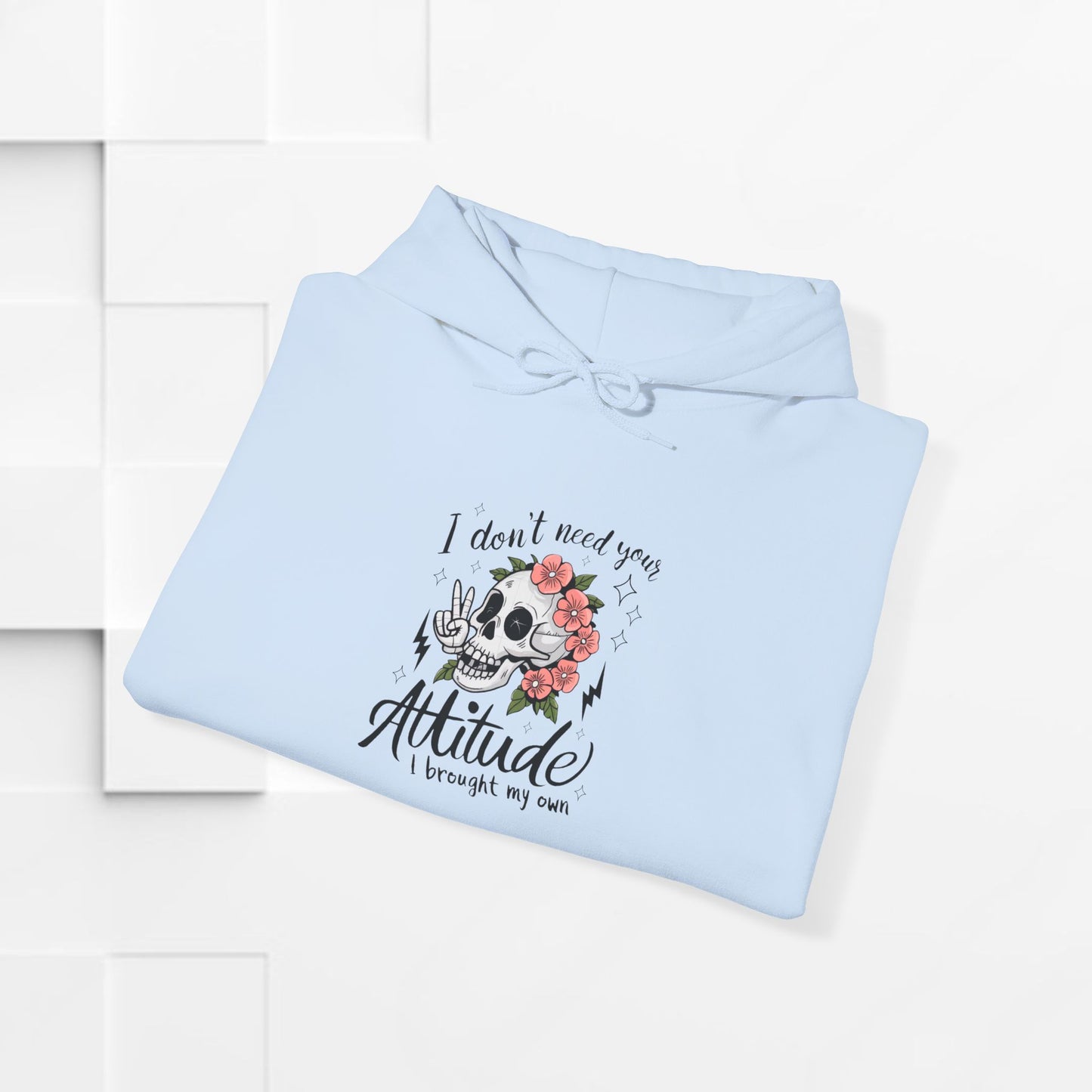Attitude Floral Hoodie - Unisex Heavy Blend™ Sweatshirt
