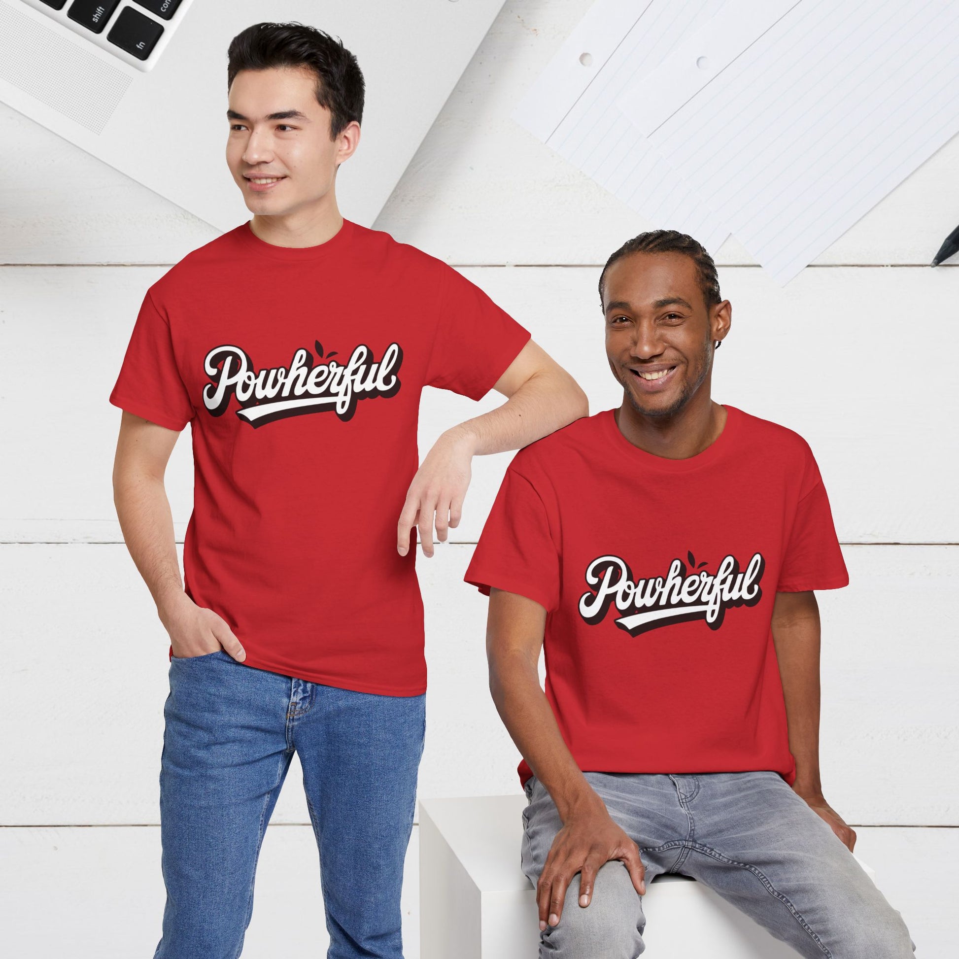 Unisex Heavy Cotton Tee - 'Powerful' Graphic Tee for Empowerment and Self-Expression - GULLYDESIGN