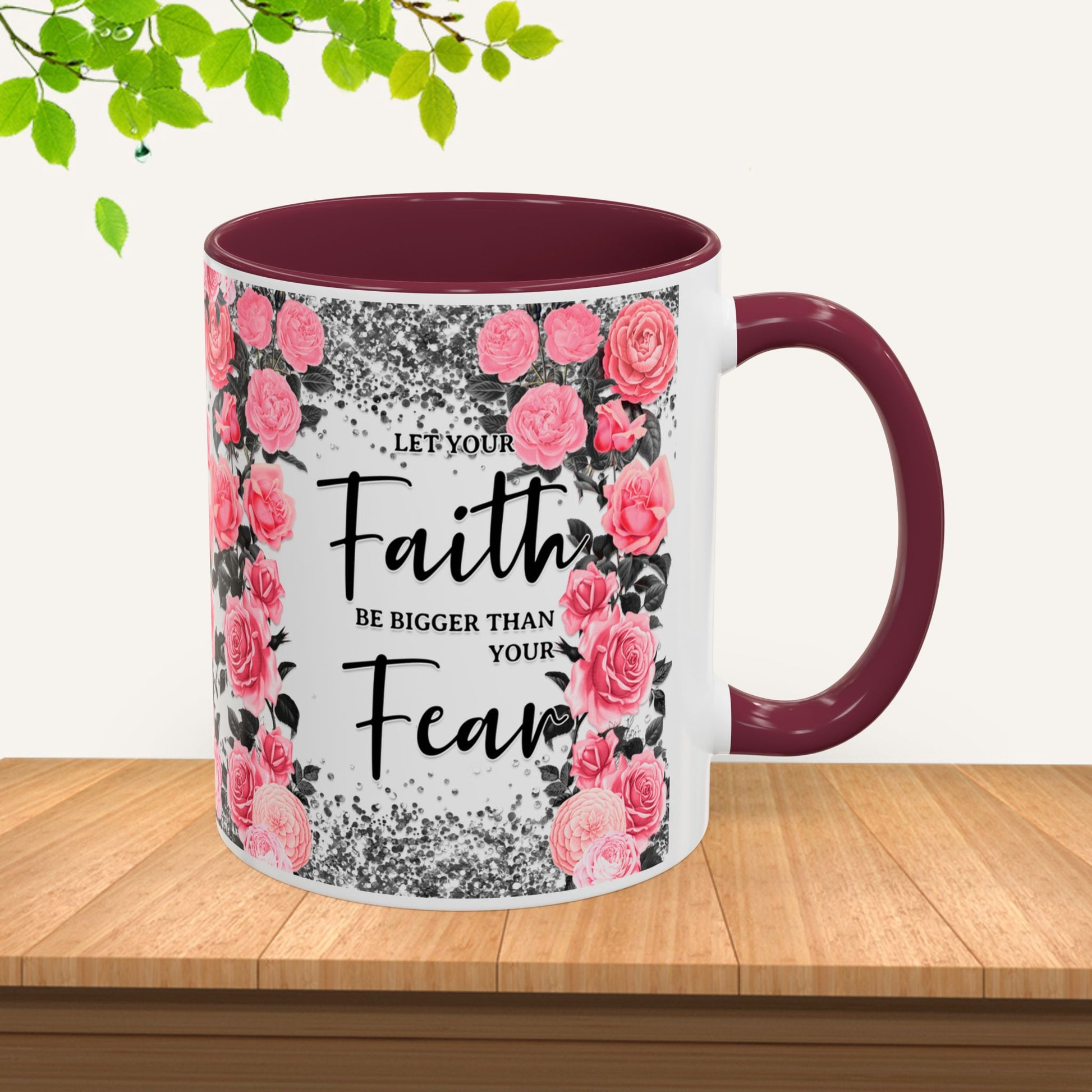Colorful Floral Faith Mugs - Inspirational Coffee Cups for Home & Gifts - GULLYDESIGN