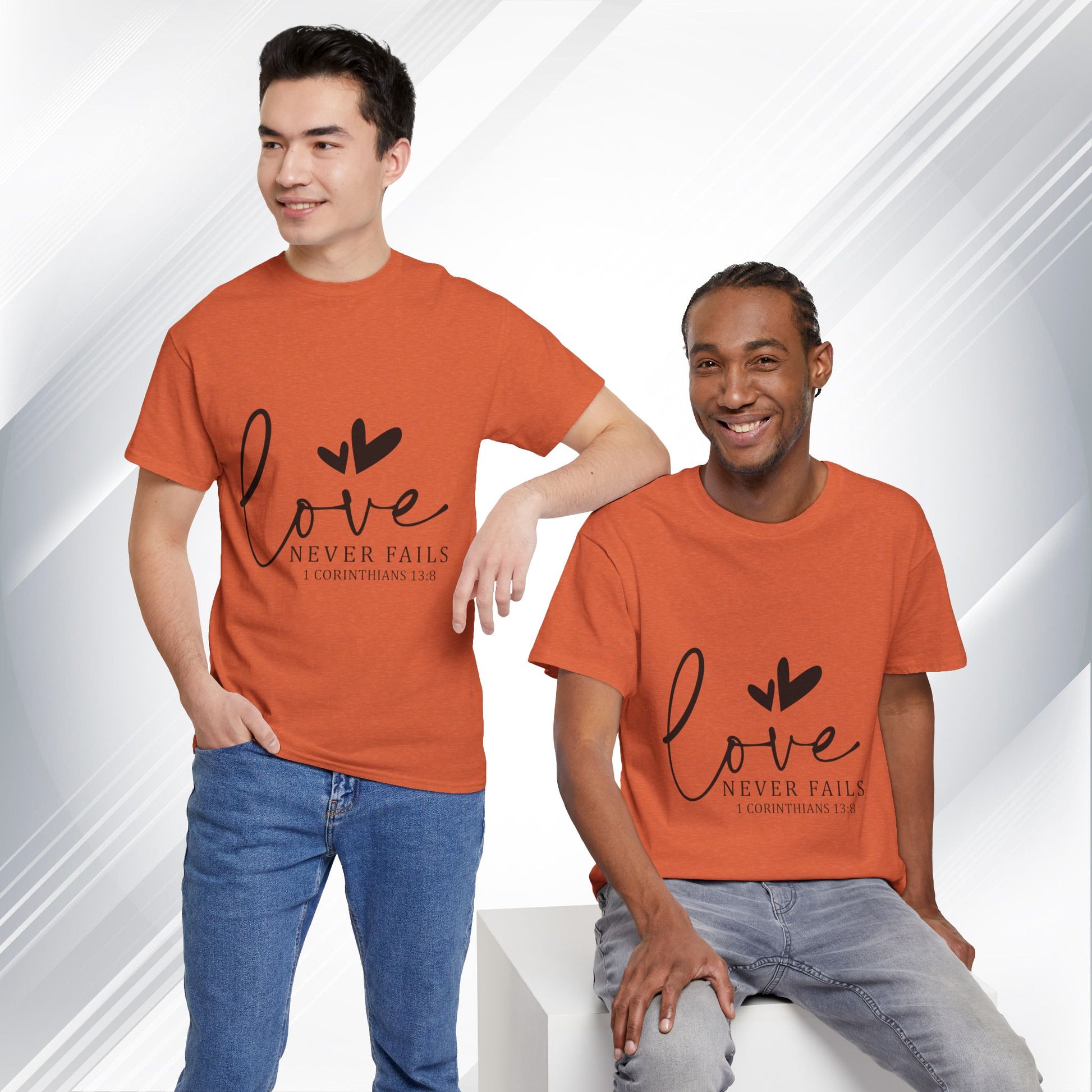 Love Never Fails Unisex Heavy Cotton Tee - Inspirational Christian T-Shirt - GULLYDESIGN