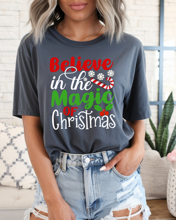 Believe in the Magic of Christmas” Holiday T-Shirt – Festive Graphic Tee