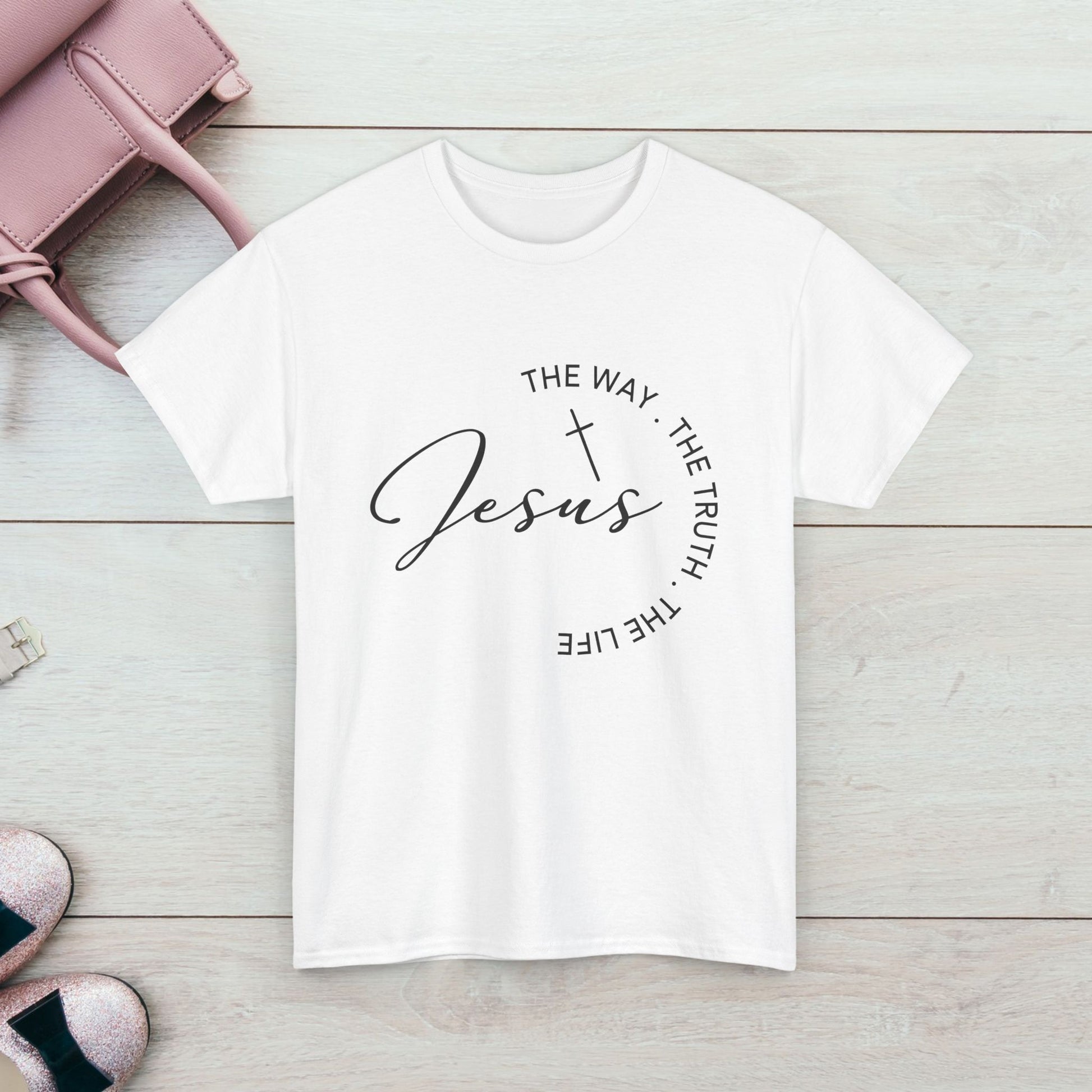 Faith-Inspired Unisex Heavy Cotton Tee - 'The Way, The Truth, The Life' - GULLYDESIGN