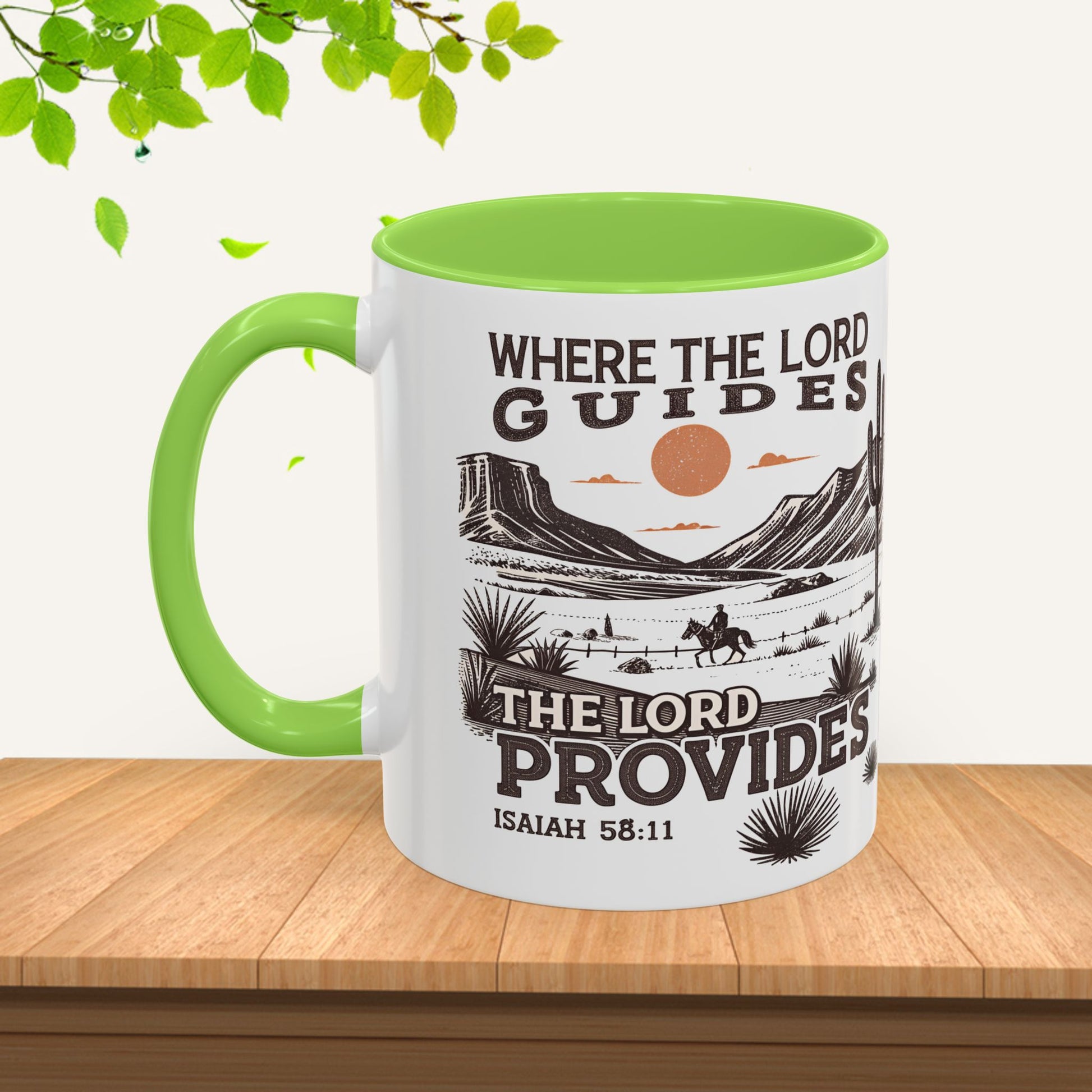 Inspirational Desert Scene Mug - 11oz & 15oz Colorful Coffee Cup for Faith & Encouragement - GULLYDESIGN