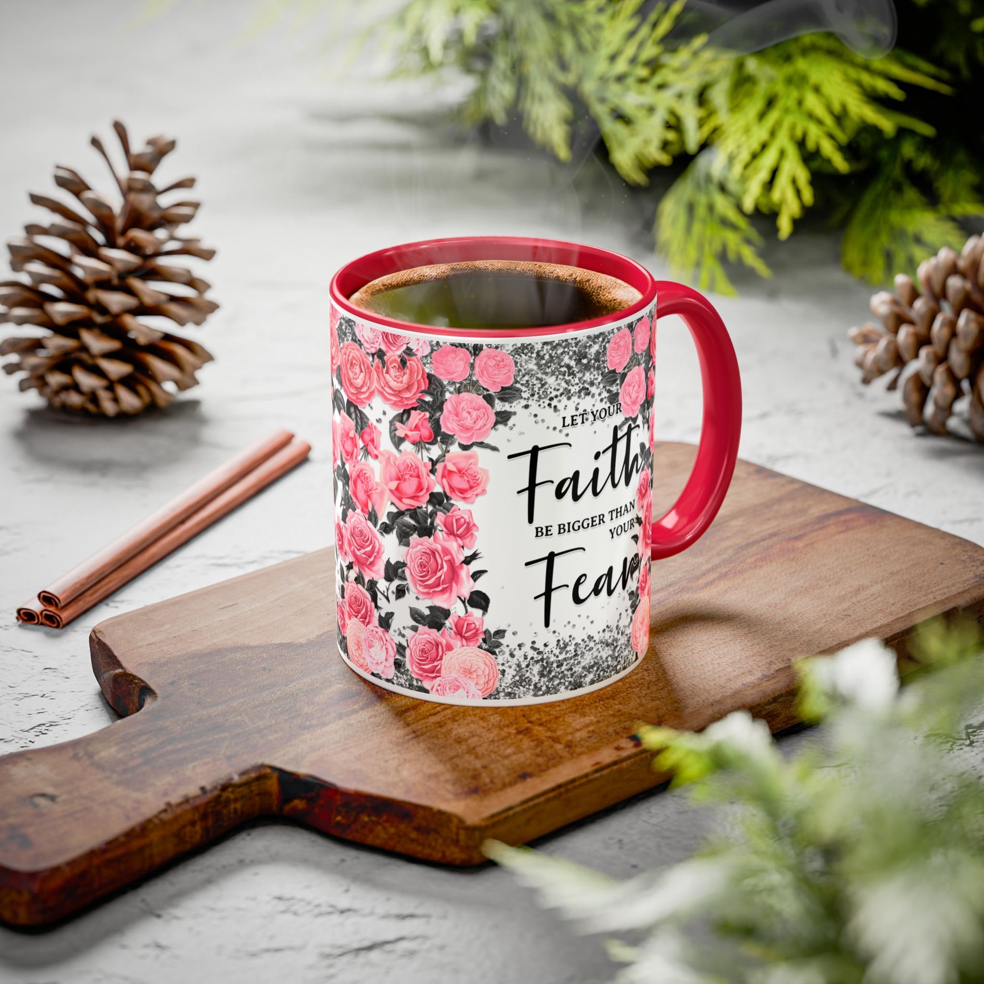 Colorful Floral Faith Mugs - Inspirational Coffee Cups for Home & Gifts - GULLYDESIGN