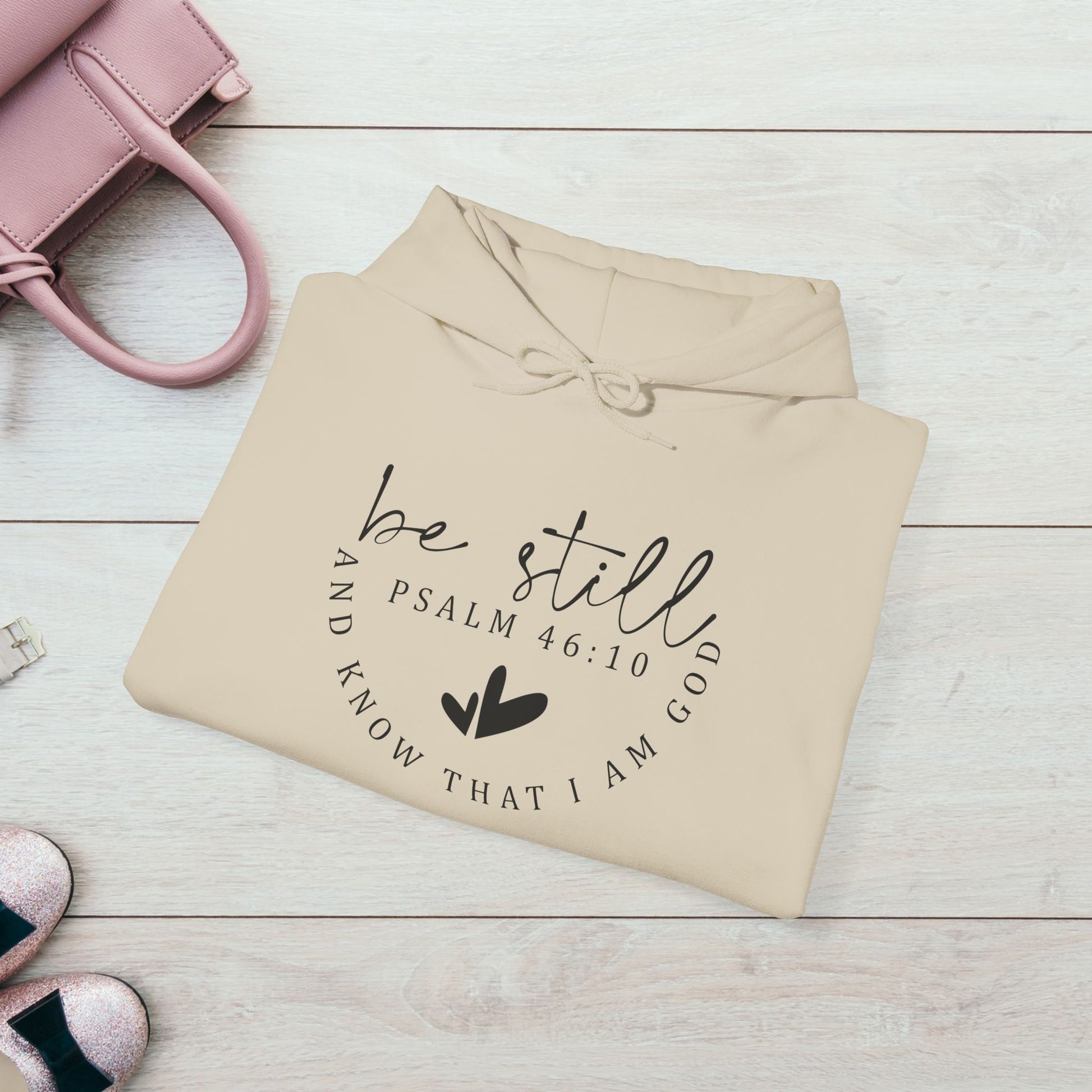 Inspirational Hoodie - Be Still Psalm 46:10 Heavy Blend Sweatshirt - GULLYDESIGN