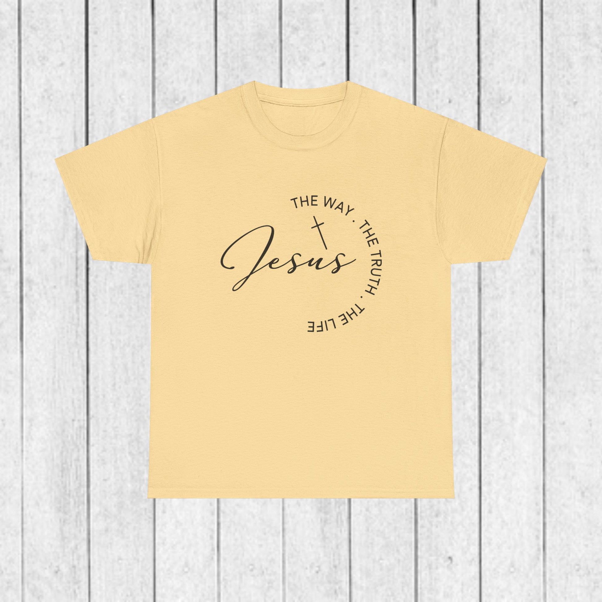 Faith-Inspired Unisex Heavy Cotton Tee - 'The Way, The Truth, The Life' - GULLYDESIGN