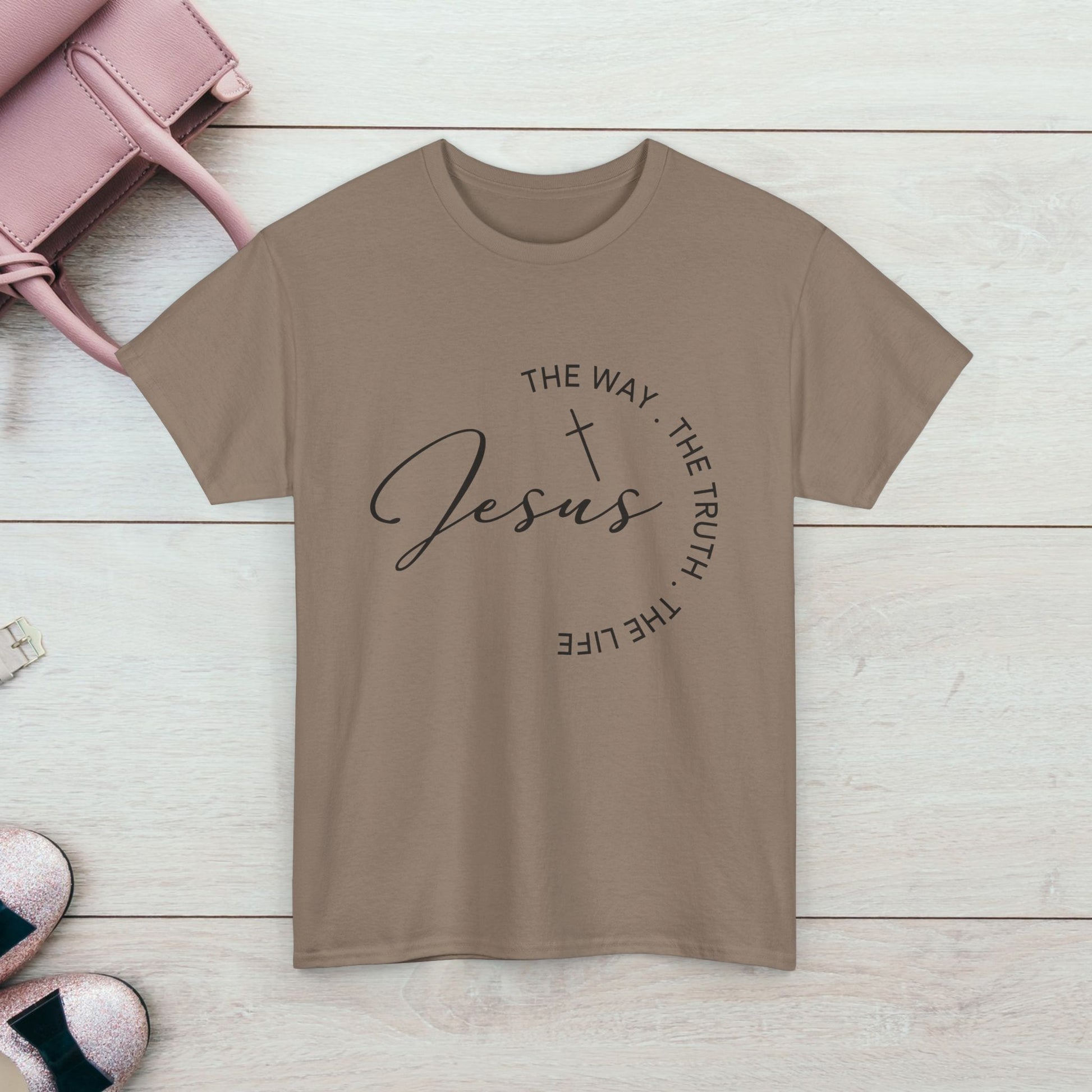 Faith-Inspired Unisex Heavy Cotton Tee - 'The Way, The Truth, The Life' - GULLYDESIGN