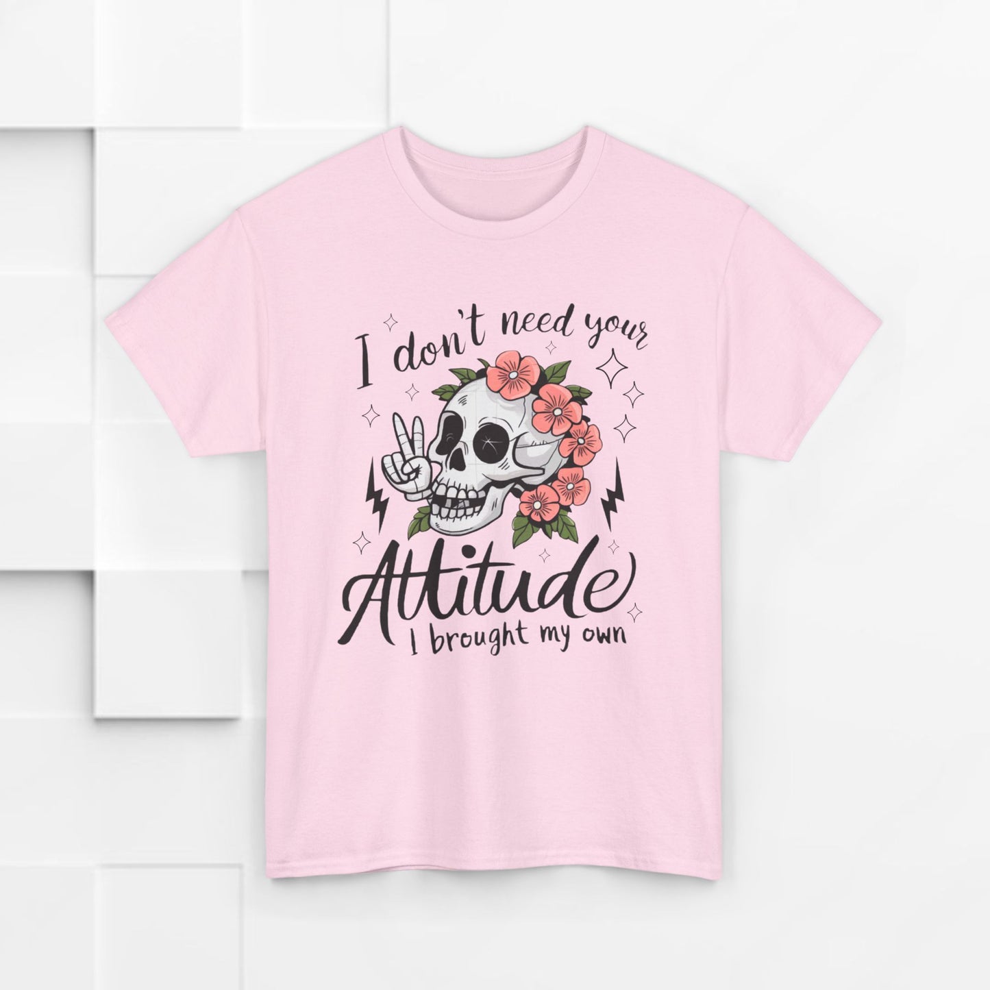 Rebellious Skull Attitude Unisex Heavy Cotton Tee