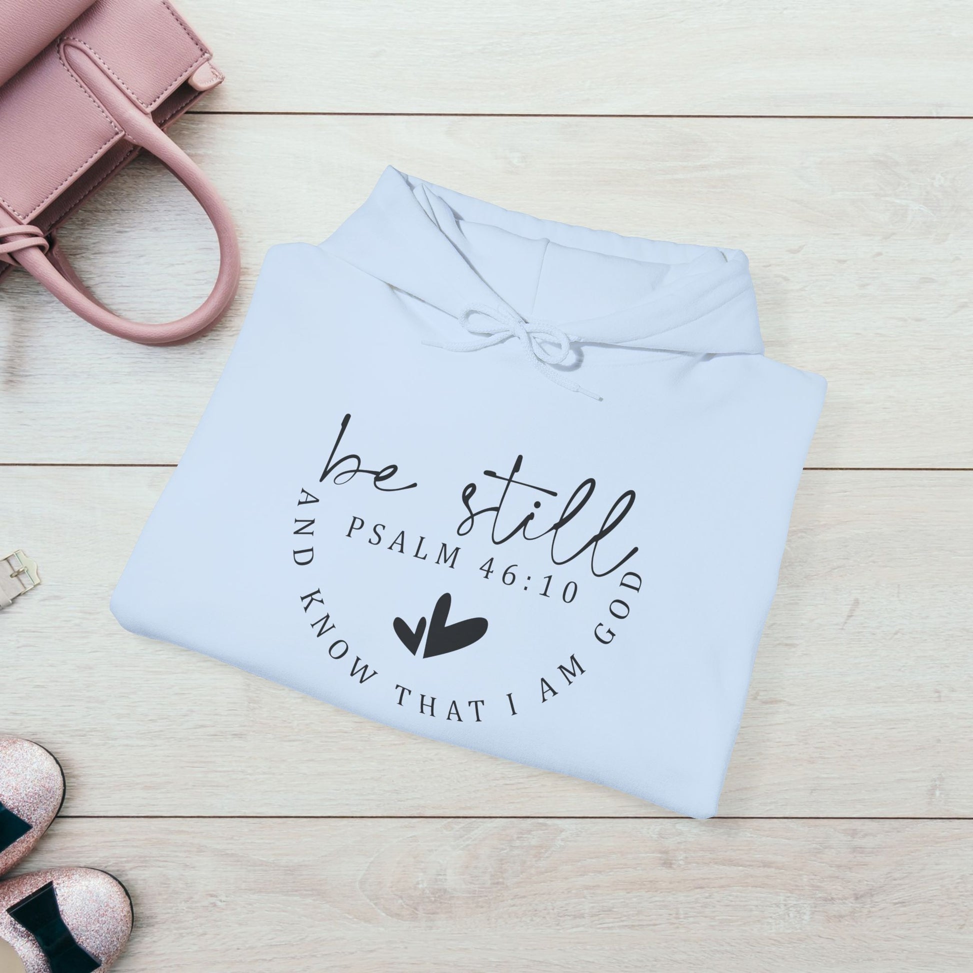 Inspirational Hoodie - Be Still Psalm 46:10 Heavy Blend Sweatshirt - GULLYDESIGN