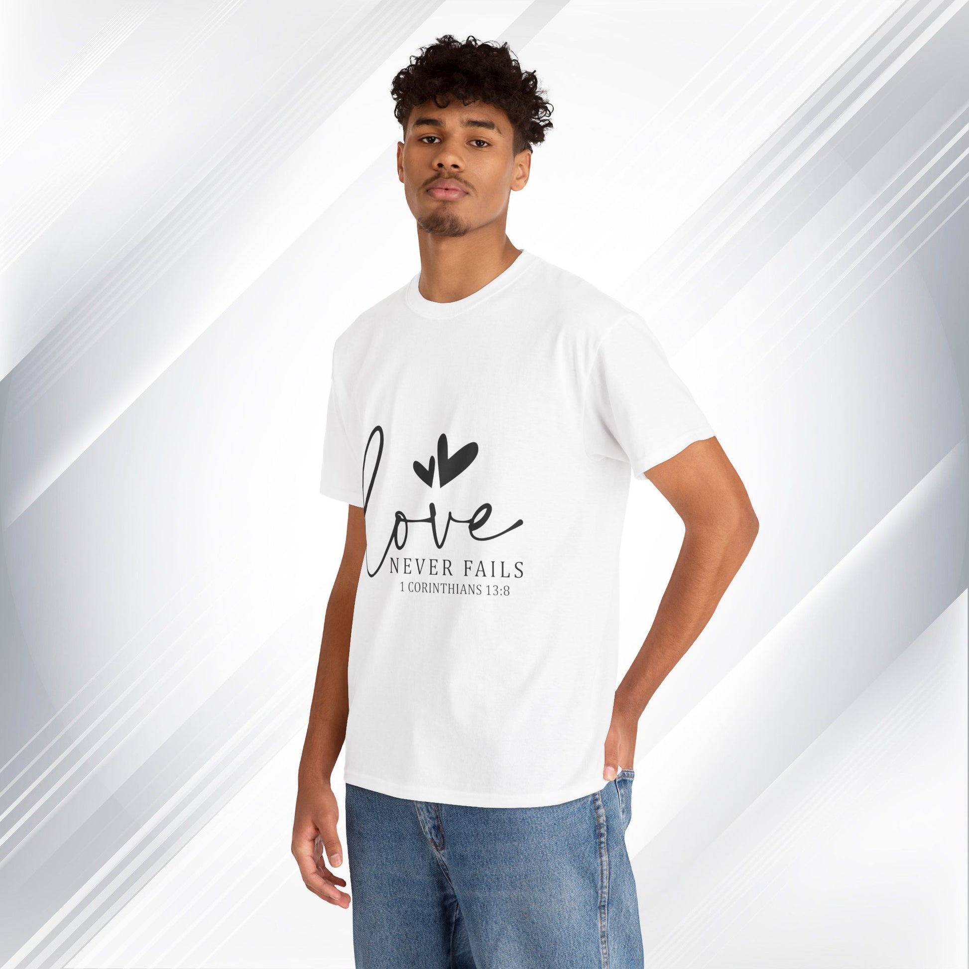 Love Never Fails Unisex Heavy Cotton Tee - Inspirational Christian T-Shirt - GULLYDESIGN