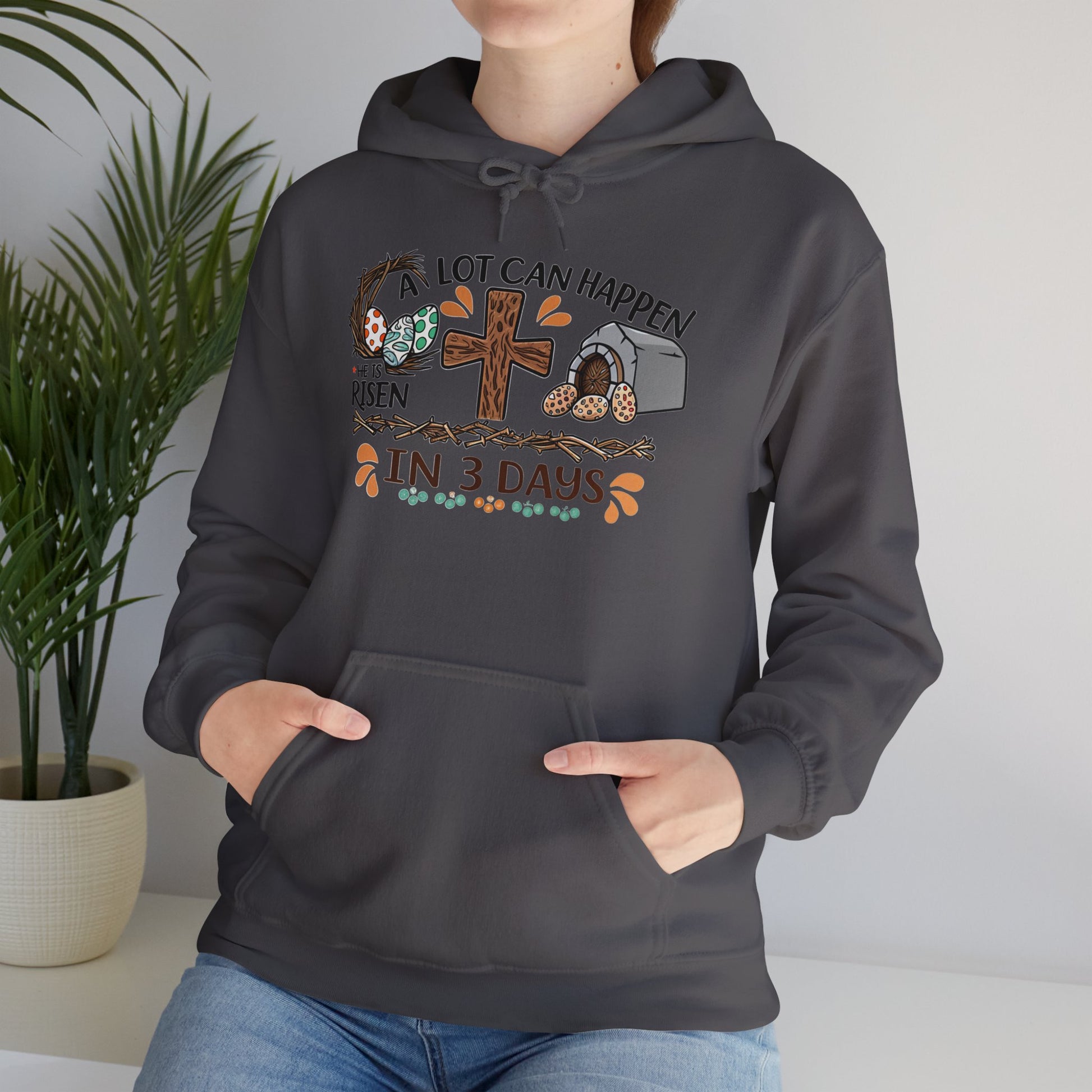 Inspirational Easter Hoodie - "A Lot Can Happen in 3 Days" - Unisex Heavy Blend Sweatshirt - GULLYDESIGN