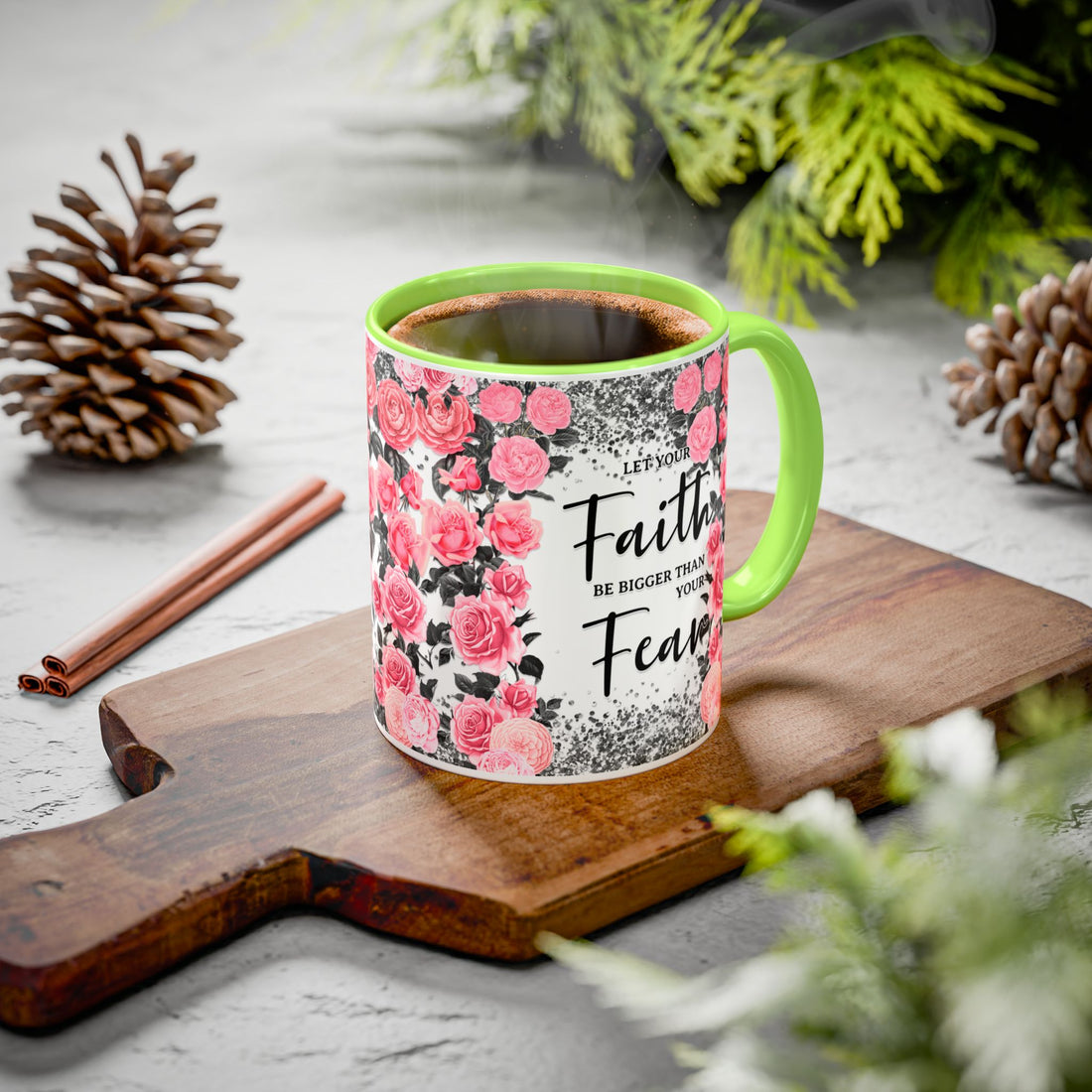 Colorful Floral Faith Mugs - Inspirational Coffee Cups for Home & Gifts - GULLYDESIGN