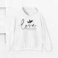 Inspirational Love Sweatshirt - Unisex Heavy Blend™ Hoodie with 1 Corinthians 13:8 - GULLYDESIGN