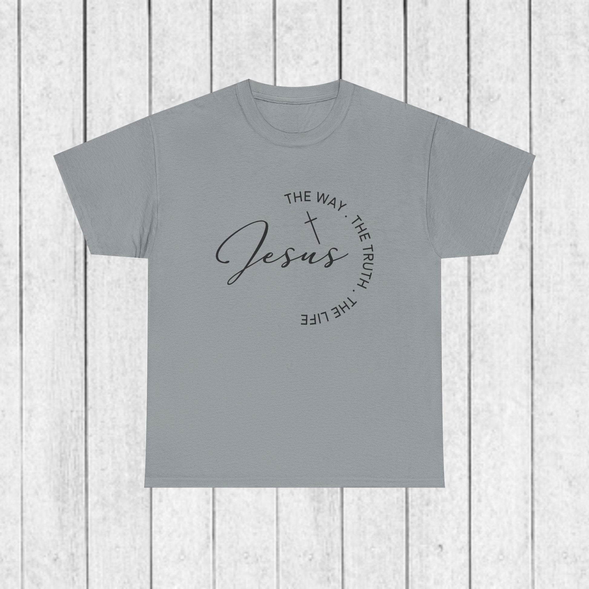 Faith-Inspired Unisex Heavy Cotton Tee - 'The Way, The Truth, The Life' - GULLYDESIGN