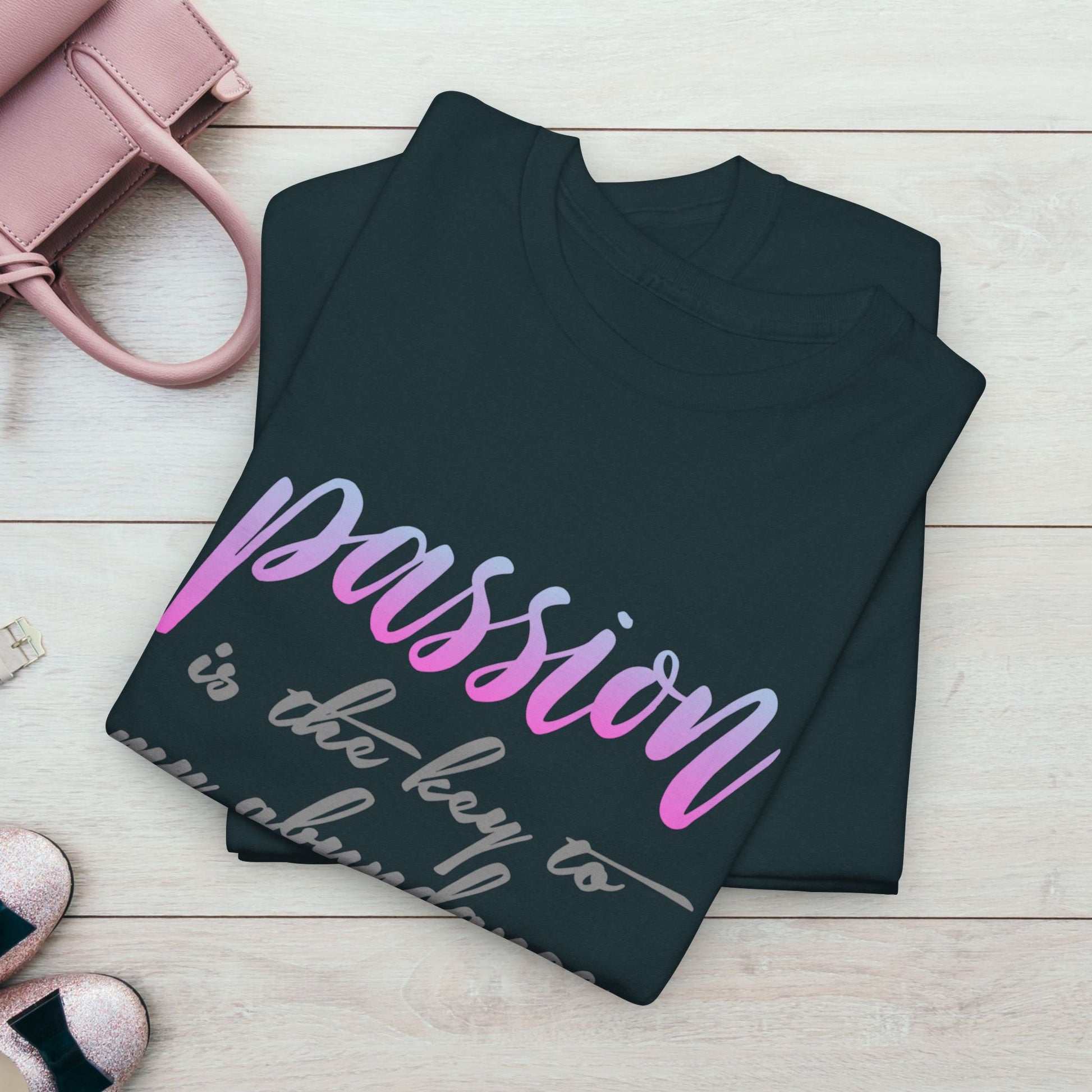 Passion is the Key Unisex Heavy Cotton Tee - Motivational T-Shirt for Inspiration and Abundance - GULLYDESIGN